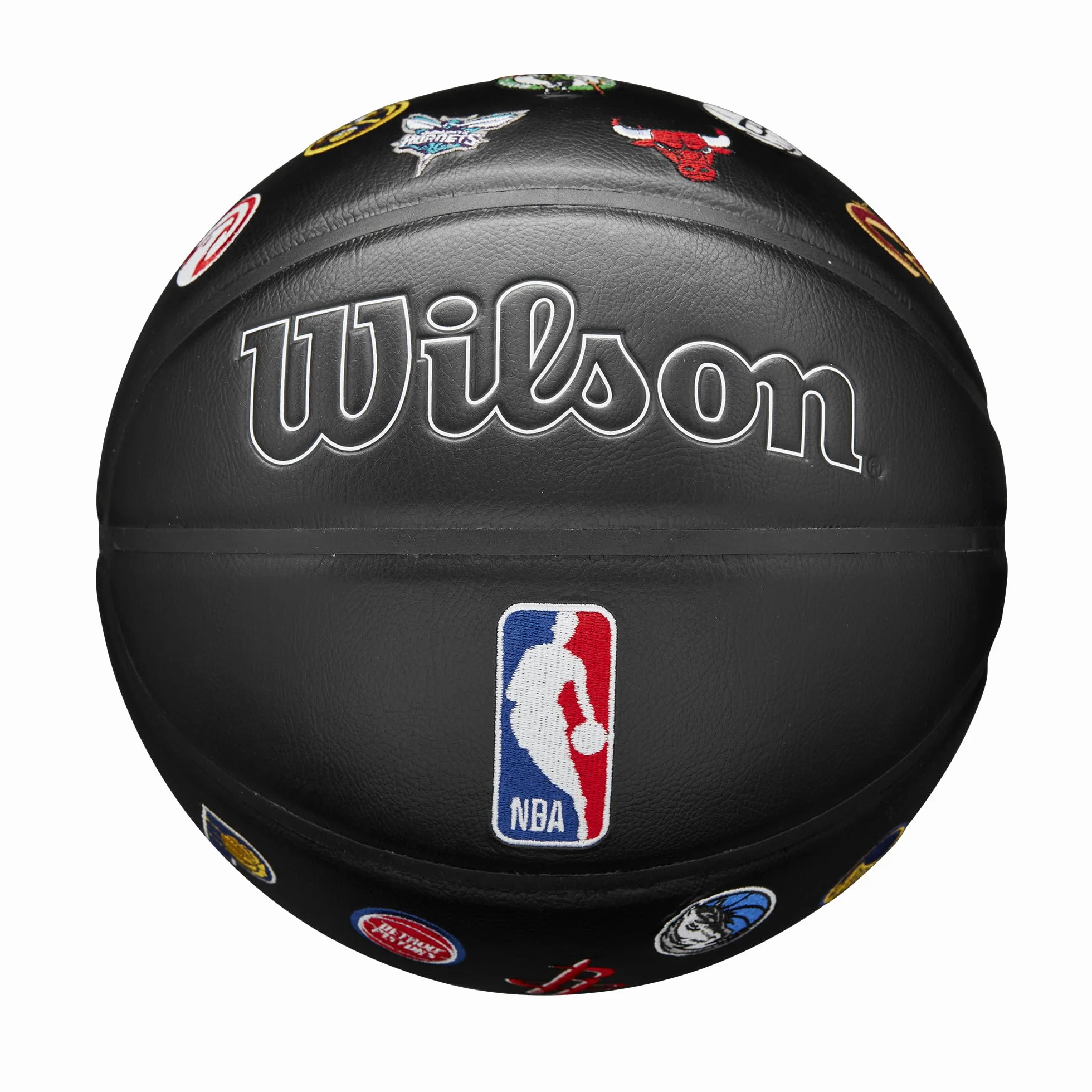 Wilson Pallone da Basket NBA All Team Premiere, Con Design a Doppia Profondità, Finitura Effetto Pelle di Serpente, Maggiore Stabilità Aerea, Cuciture Con Logo Della Squadra, Taglia: 7
