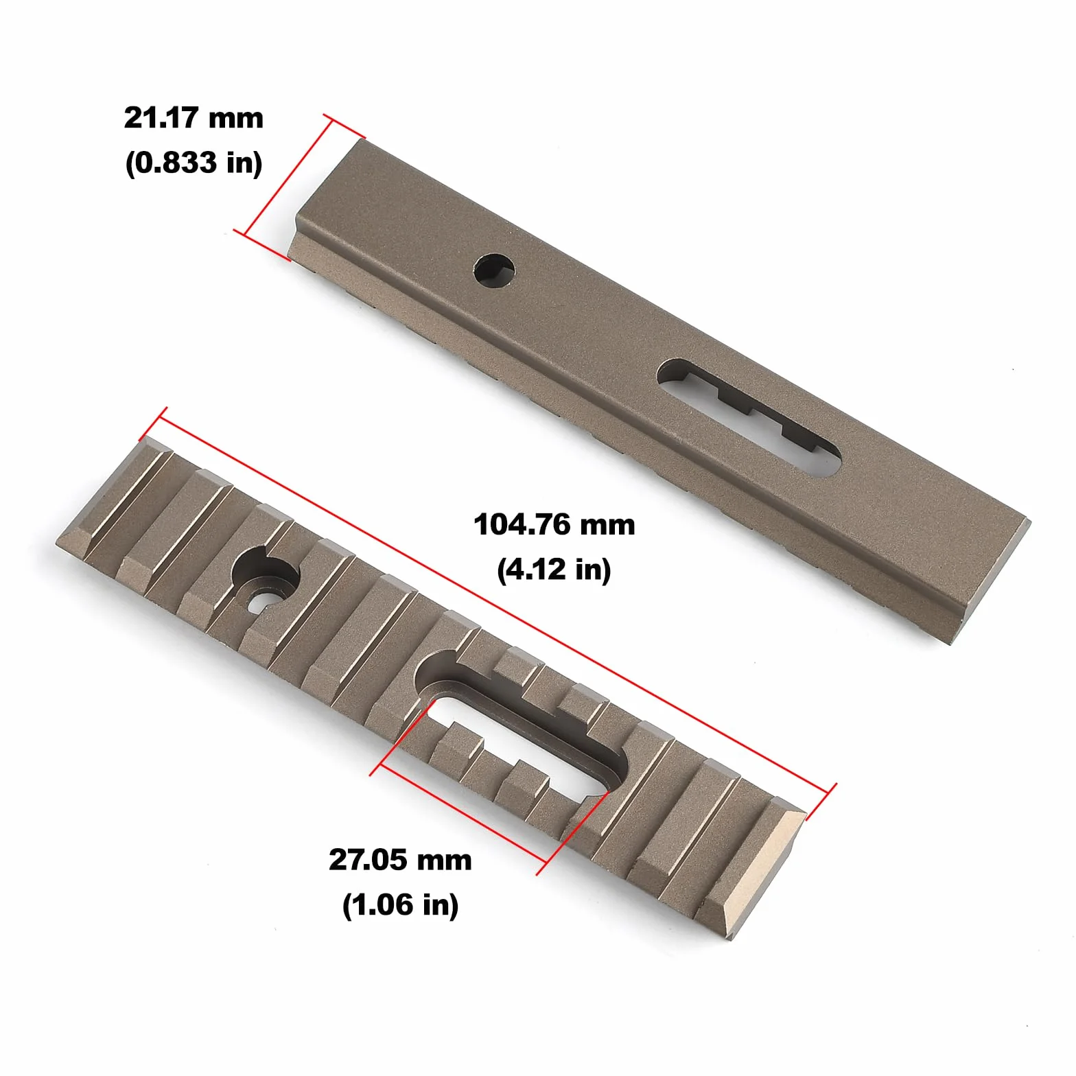 Tattico 3Pcs Picatinny Rail Alluminio Supporto Accessorio Mlok/Keymod Marrone