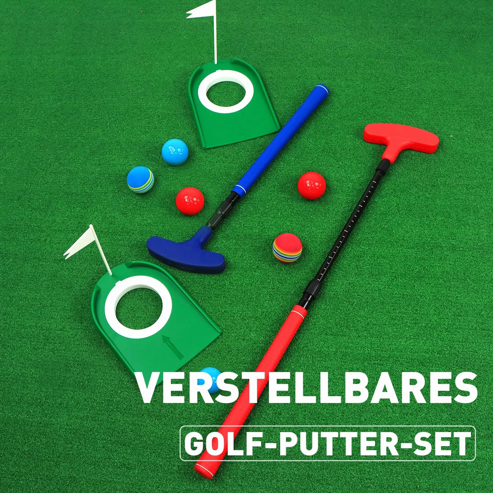 Regulowany zestaw putterów golfowych czerwony niebieski dla dzieci młodzieży