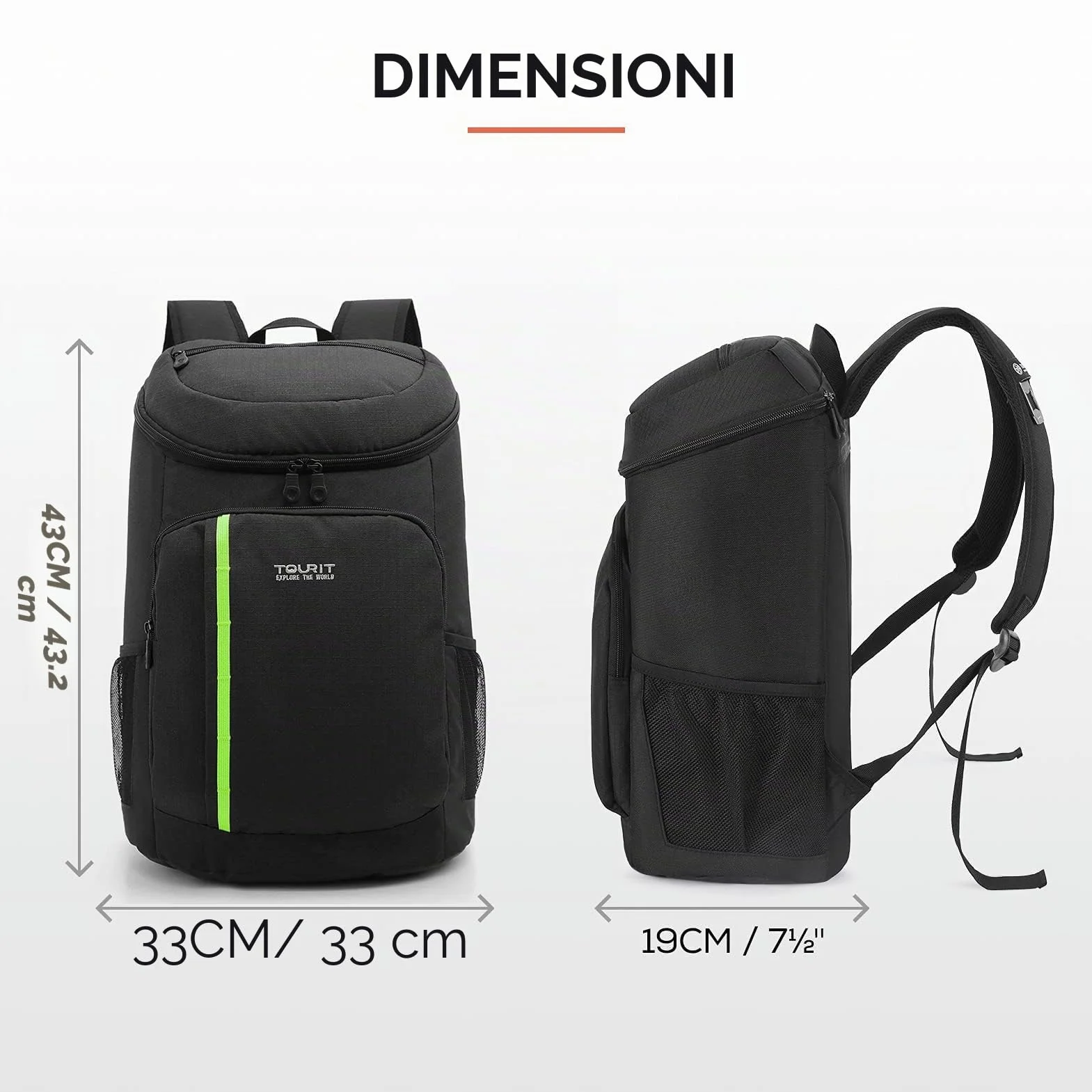 TOURIT Borsa Termica Frigo 28 L Isoterma Campeggio Picnic