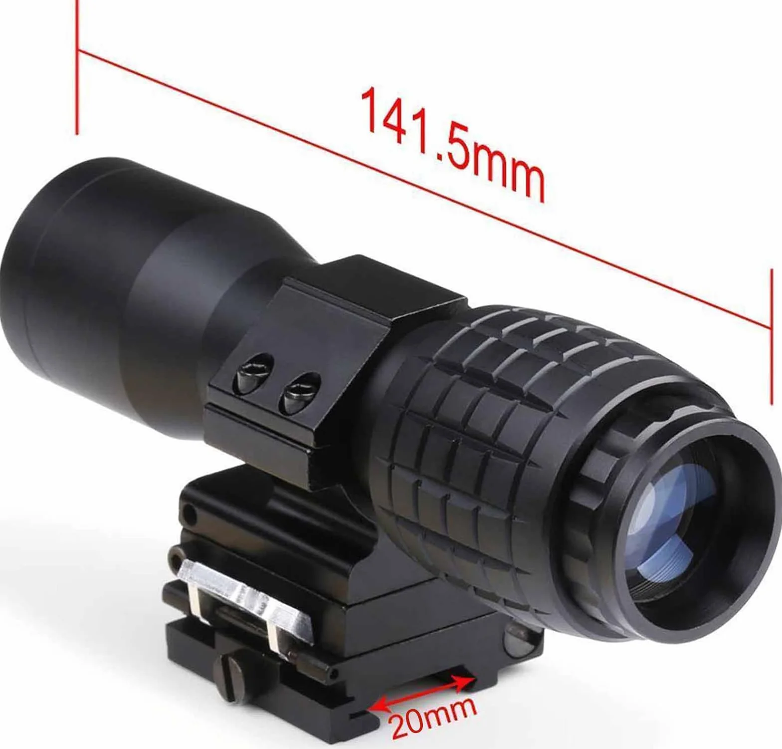 3X Magnifier Scope Sight Flip to Side compatibile con 20mm Picatinny Weaver Rail