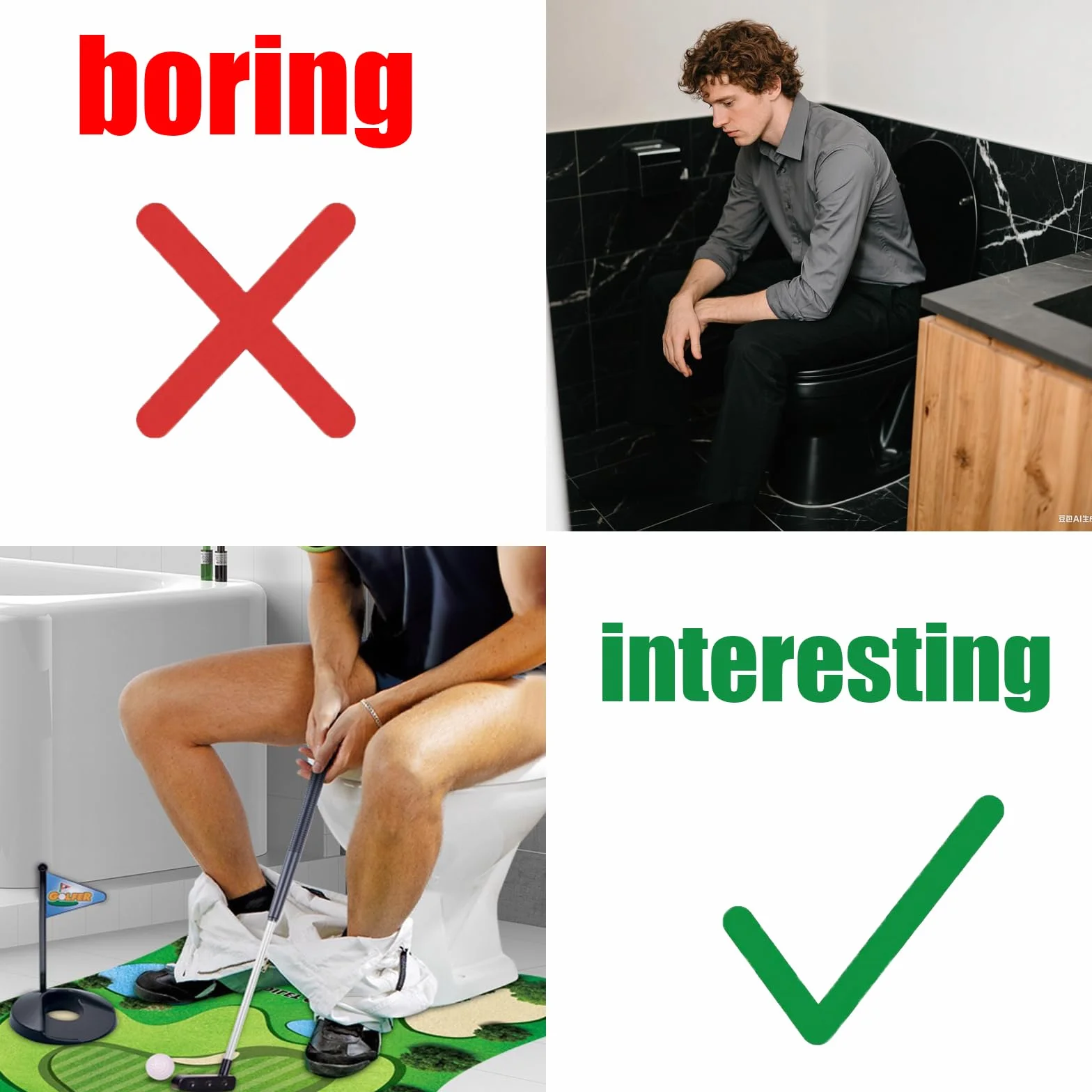 Bathroom Mini Golfing Practice Golf Toilet Game Set Regali Divertenti per Giocatori di Golf