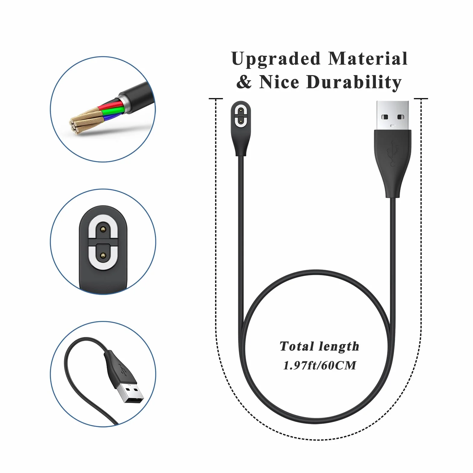 Caricatore Magnetico per Shokz OpenRun/OpenRun Mini/Pro, Cavo 1M USB per AfterShokz Aeropex AS800/OpenComm ASC100