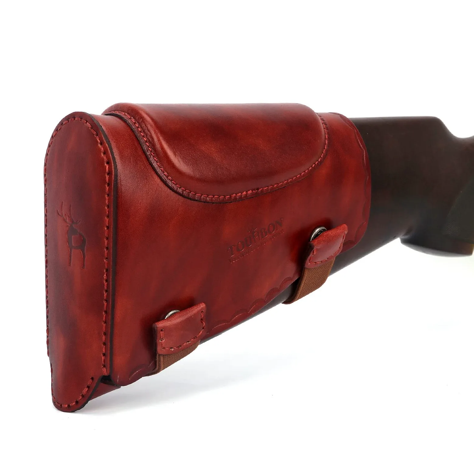 TOURBON Supporto protettivo in pelle Buttstock Slip on Recoil Pad Buttstock Guancia Resto Pad (marrone)