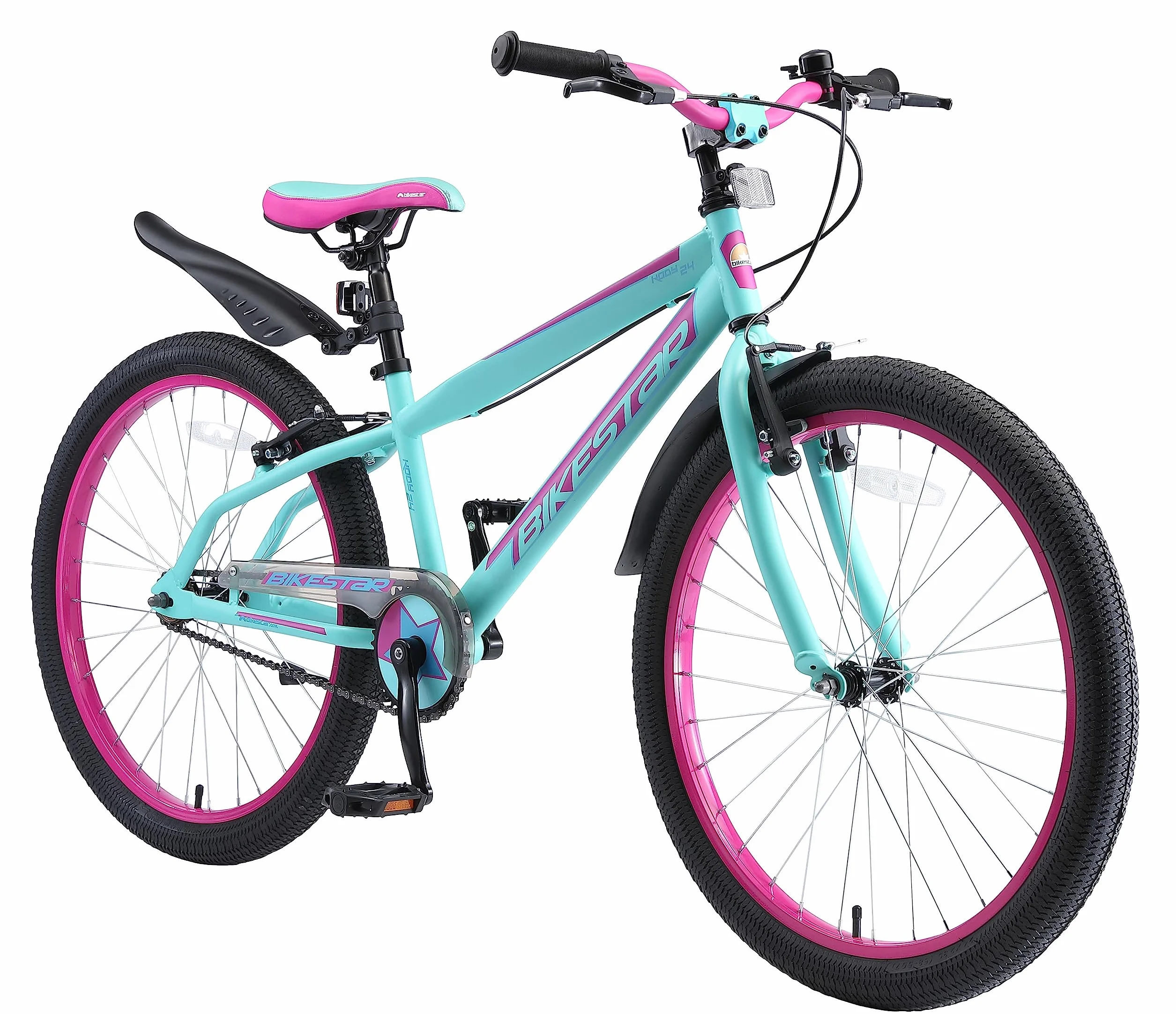 BIKESTAR Bicicletta Bambini 24 Pollici VTT Freno a Pattino e Retropedale