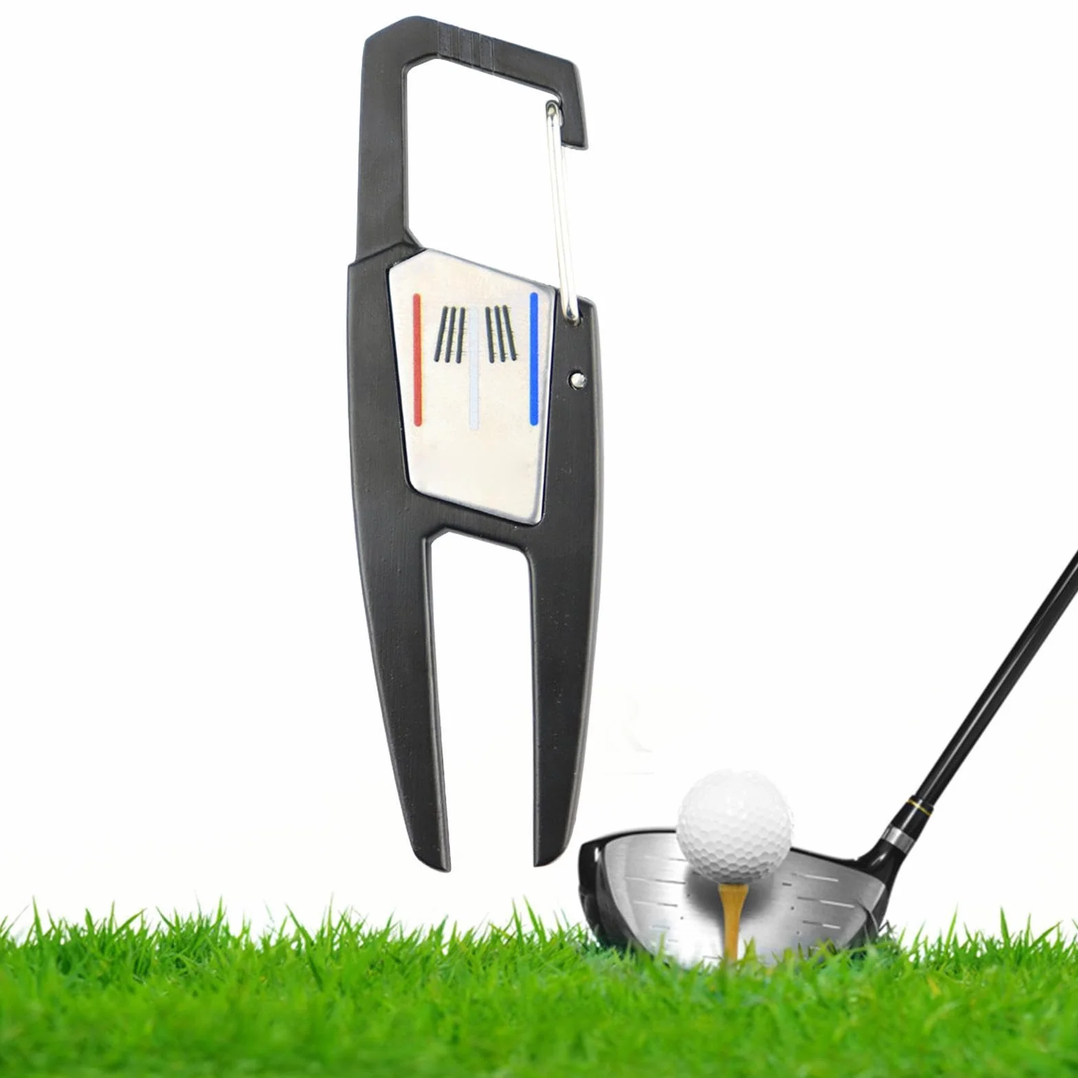 Metal Golf Divot Repair Tool – Green Pitchfork Grass Patch Marker