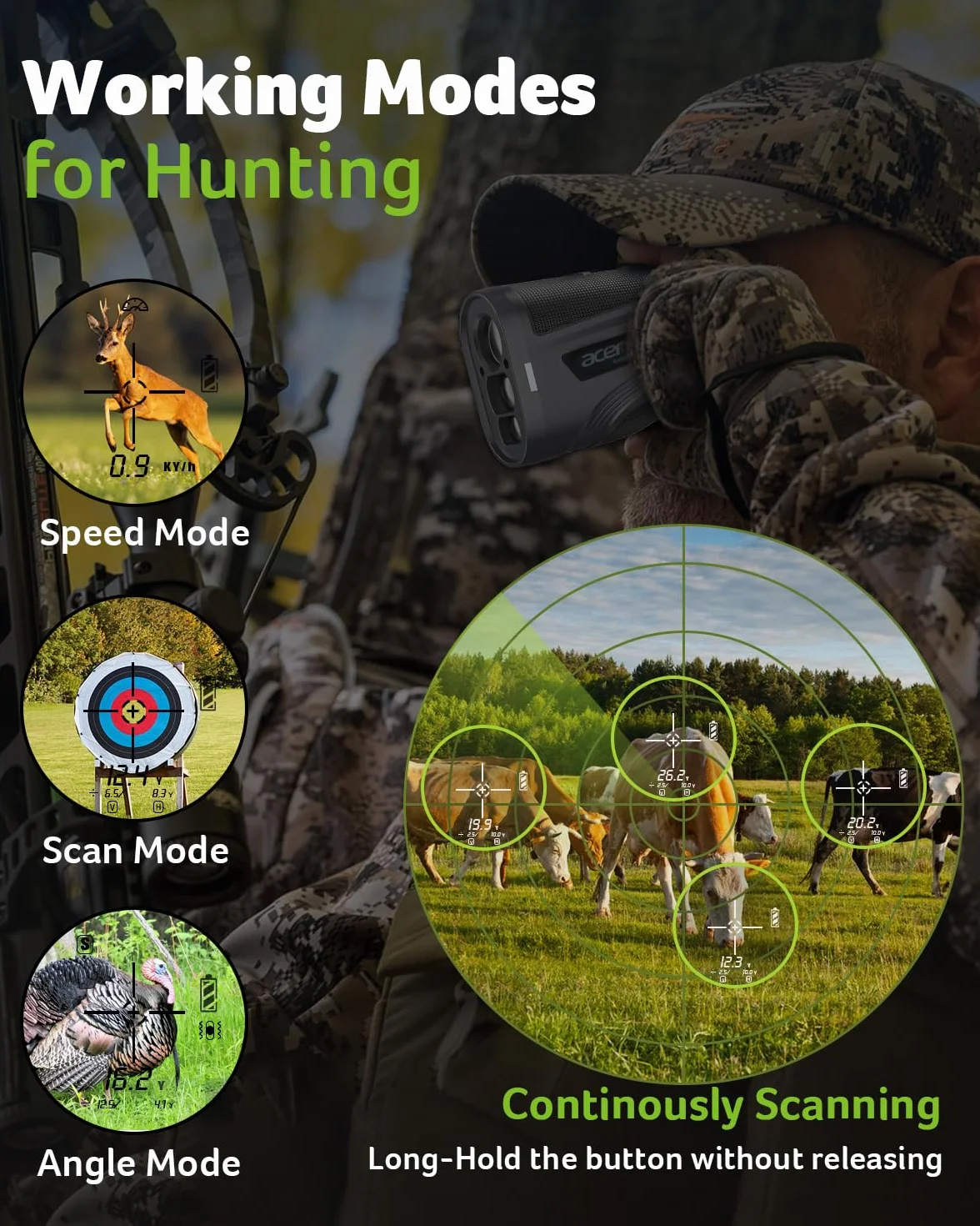 Acer Telemetro da golf con pendenza magnetica Hunter