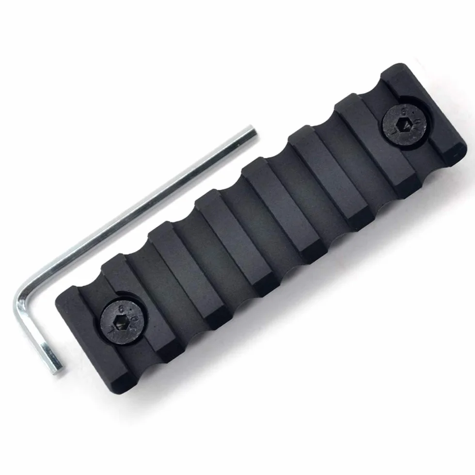 Trirock Universal 7 Slots Picatinny Rail Section KeyMod M-LOK Black