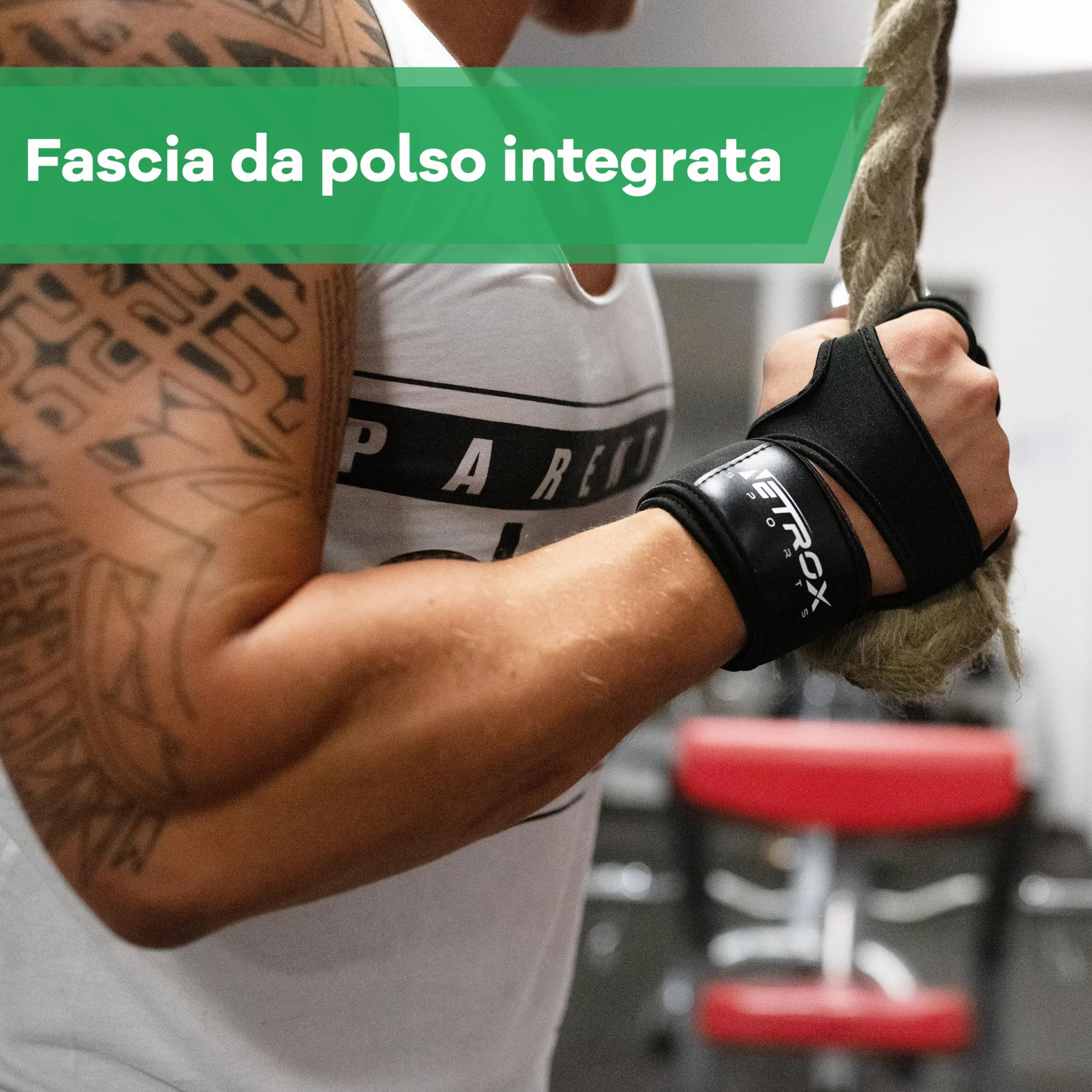 NetroxSports Guanti Palestra Uomo Donna 40cm Polsini Antiscivolo Traspirante Fitness Gym Gloves