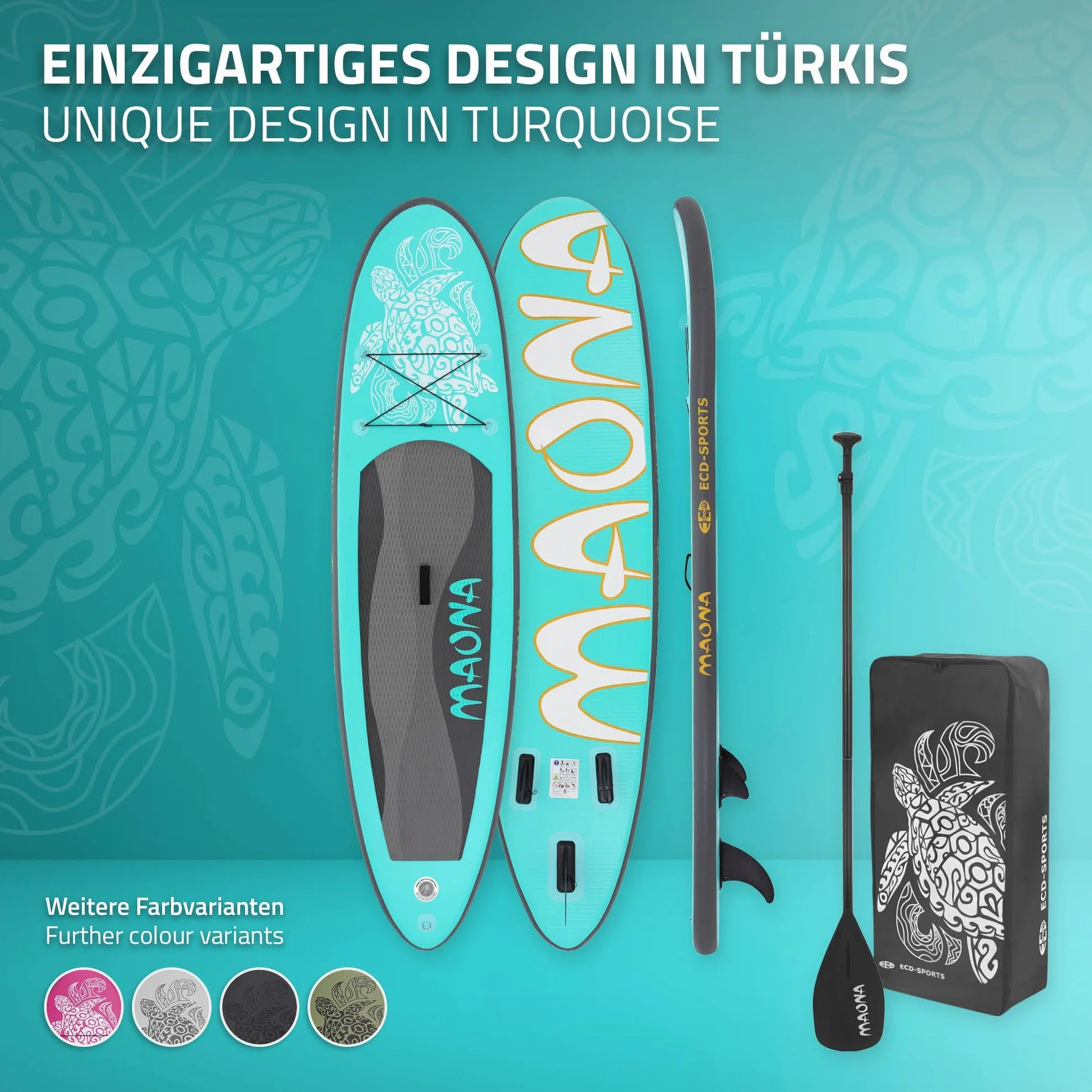 ECD Germany Stand Up Surf Paddle Board Gonfiabile 305 cm PVC 120 kg Tavola da Surf Pagaia Borsa Pompa