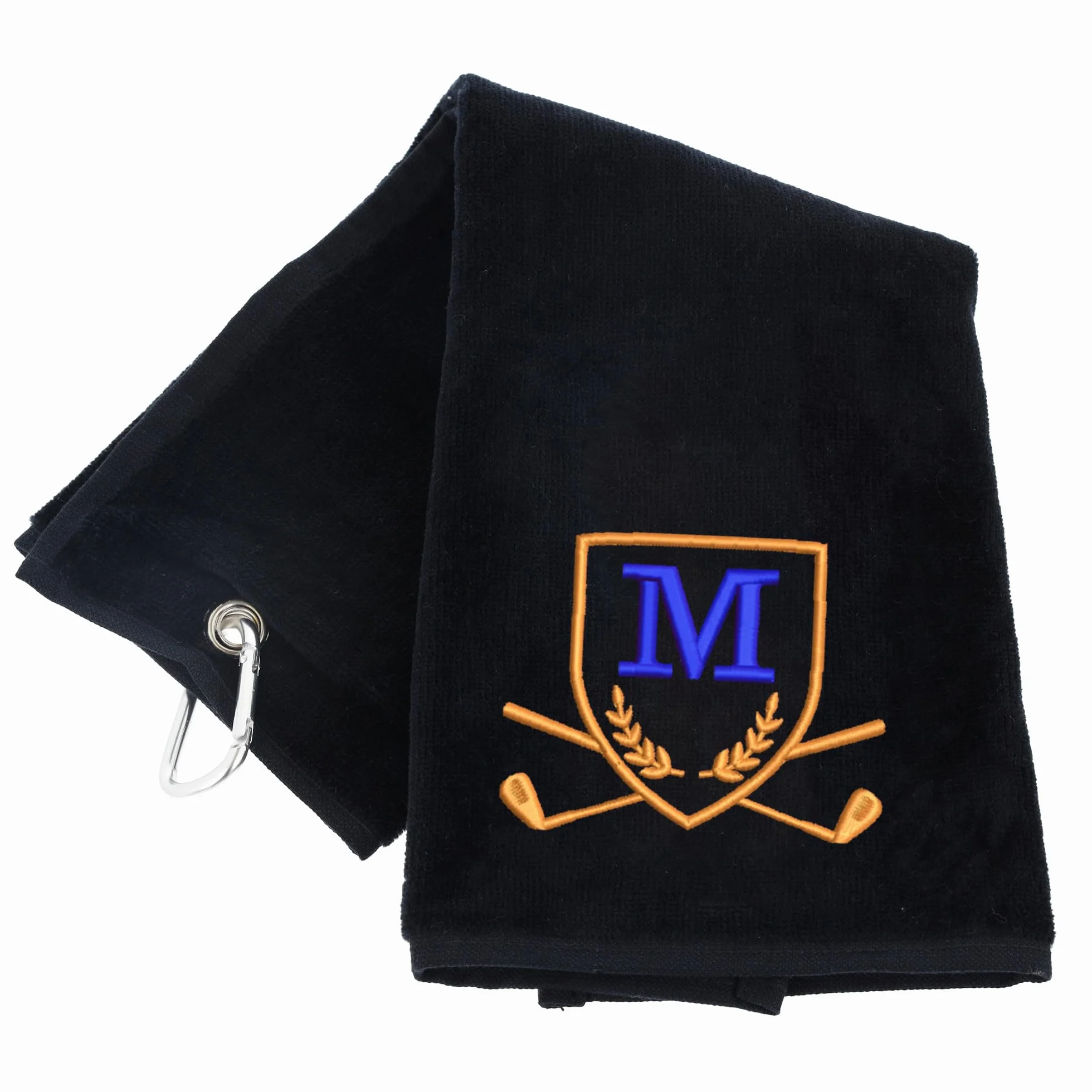 Asciugamano da golf personalizzato con monogramma ricamato 50x40 cm moschettone a clip regalo