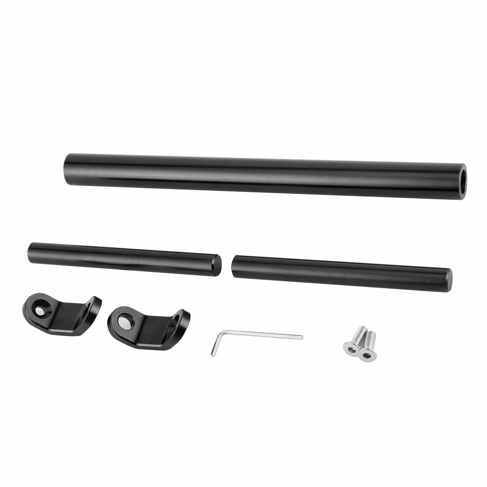 Annadue Traversa per Barra di Bilanciamento CNC in Lega di Alluminio per Moto, Manubrio di Rinforzo Esteso Universale per Accessorio Moto (BLACK)