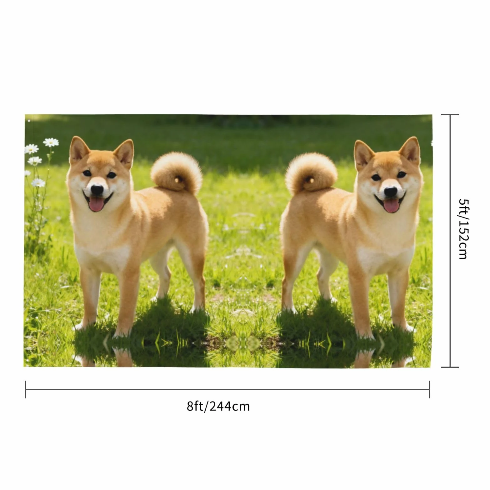 Bella Bandiera Shiba Inu Patriottica per Esterni Coppa del Mondo 2026