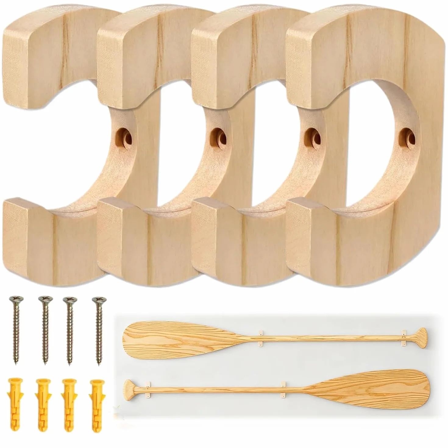 MEISO 4 supporti da parete per pagaia kayak canoa legno canottaggio