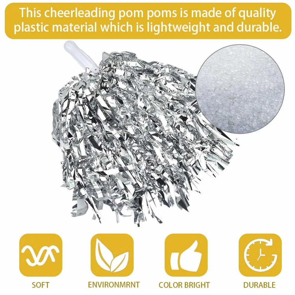 Cheerleading Pom Poms 12 Pz Plastica Cheerleader Anello Pom Pom Mano Fiori per Eventi Sportivi