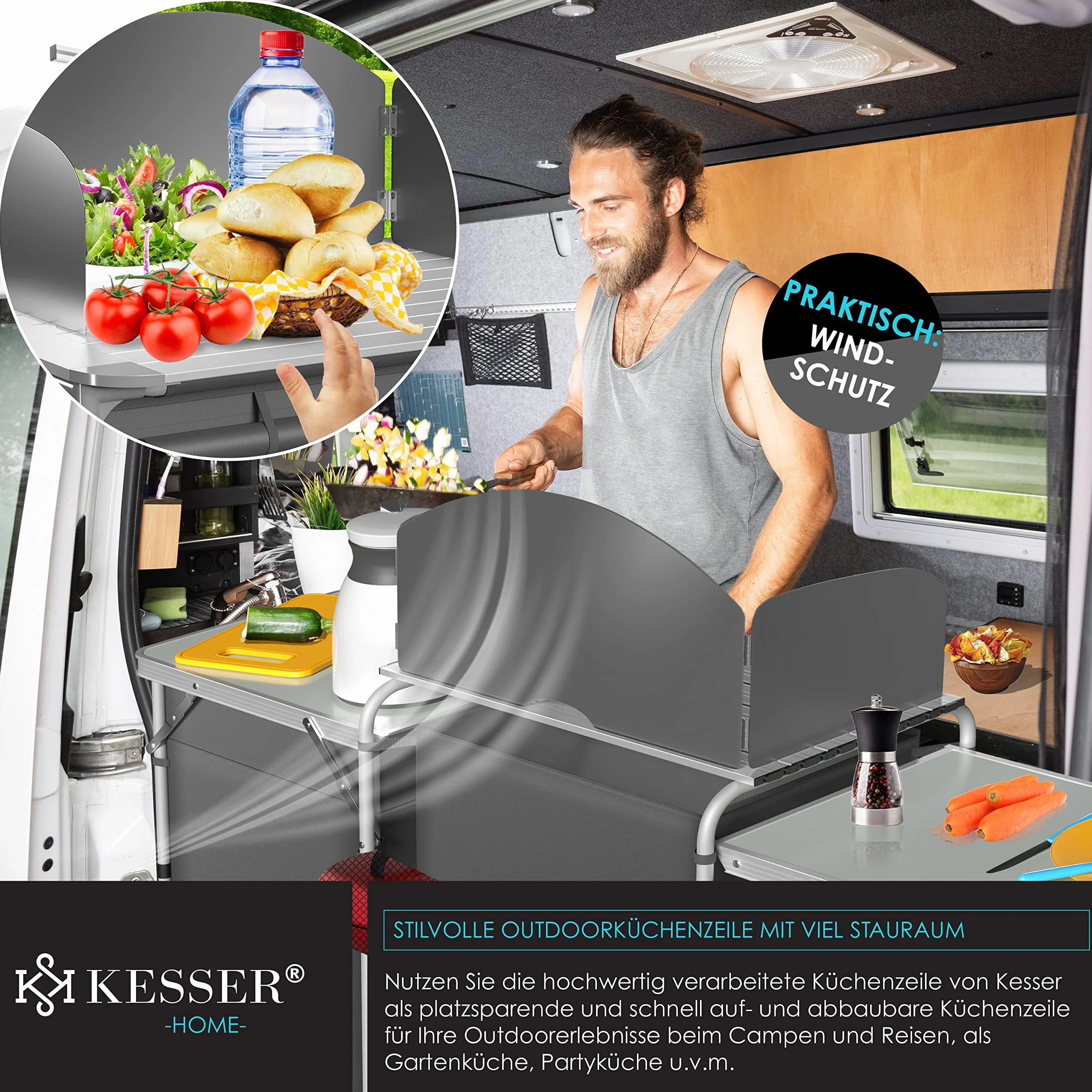 KESSER Mobile da Campeggio, Cucina da Campeggio con Telaio in Alluminio, Borsa da Trasporto