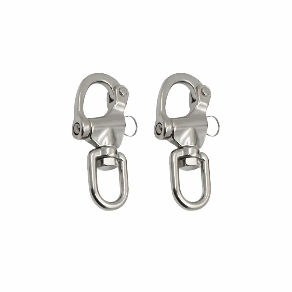 Spinnaker drizza grillo a scatto piccolo acciaio inox sgancio rapido girevole 70 mm 87 mm 128 mm