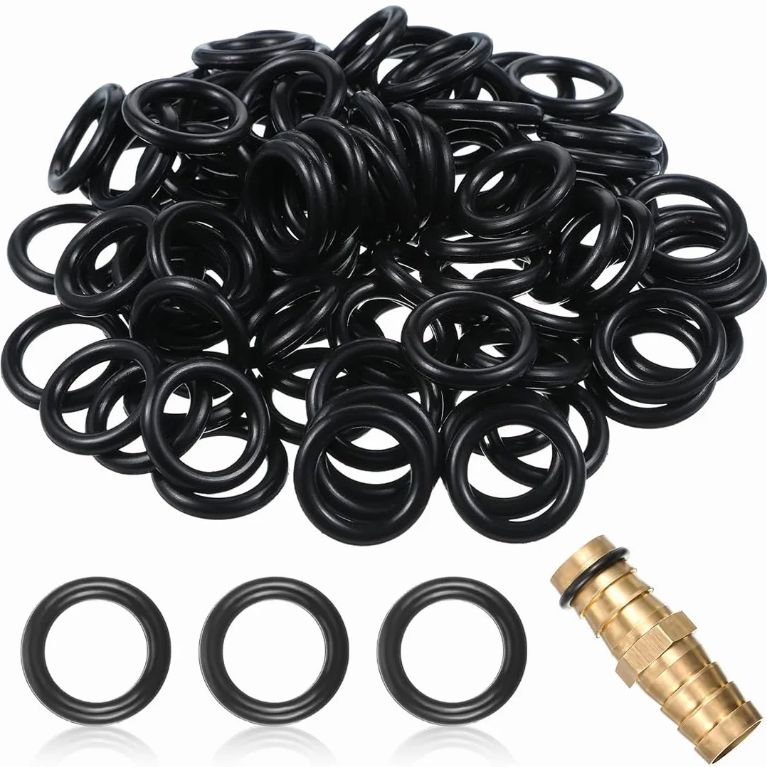 50 Pezzi 16 * 11mm Neri O-ring Assortimento Kit, für G 1/2-Zoll, Nitrilica O-ring-O Gomma Guarnizioni di Tenuta, con Ganci per Paraolio, per Aria Condizionata, Automobile, Impianti Idraulici