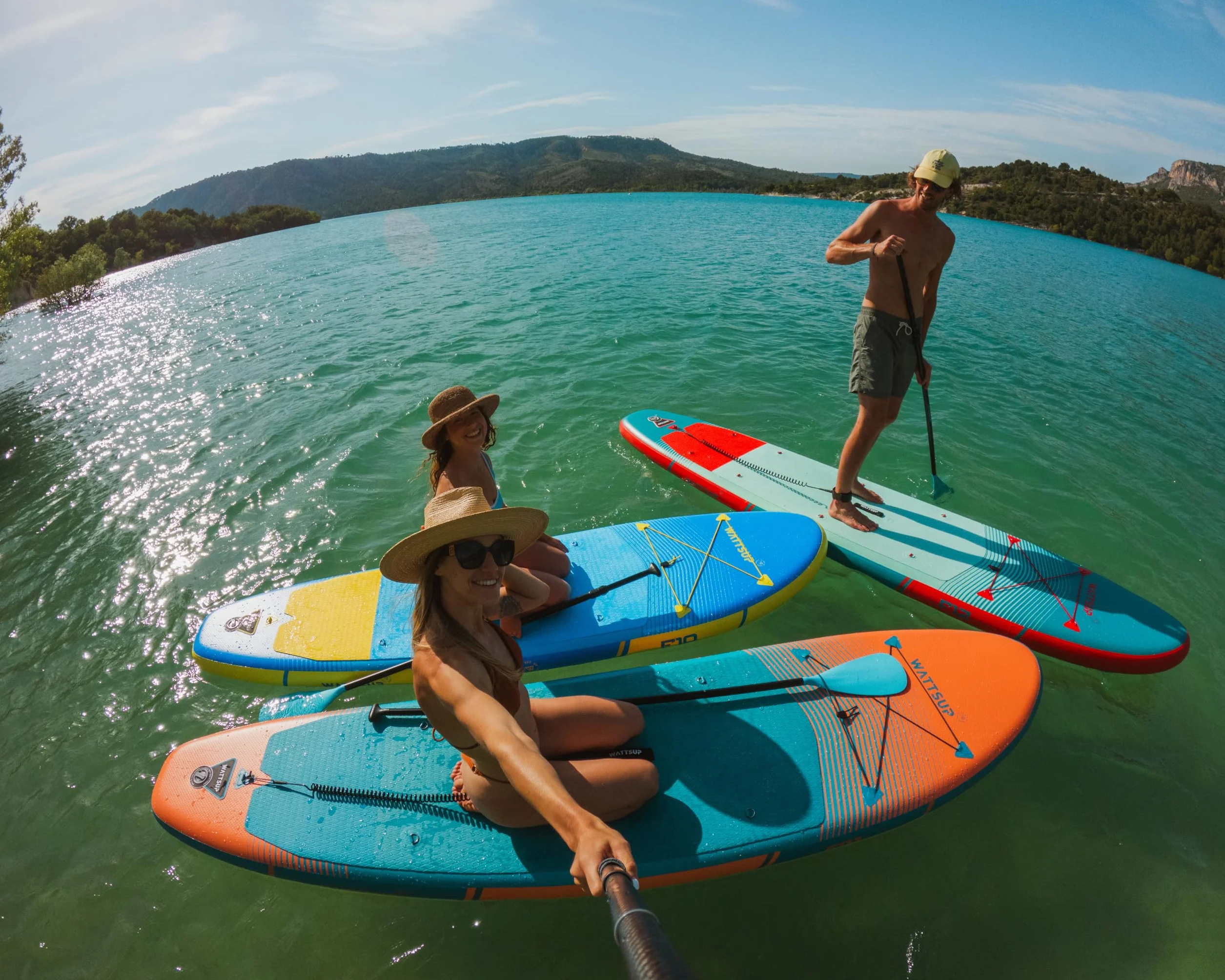 Wattsup - SUP Stand Up Paddle gonfiabile - Gamma First - Dropstitch - Pacchetto completo: Pagaia, Leash, Pompa, Borsa da trasporto
