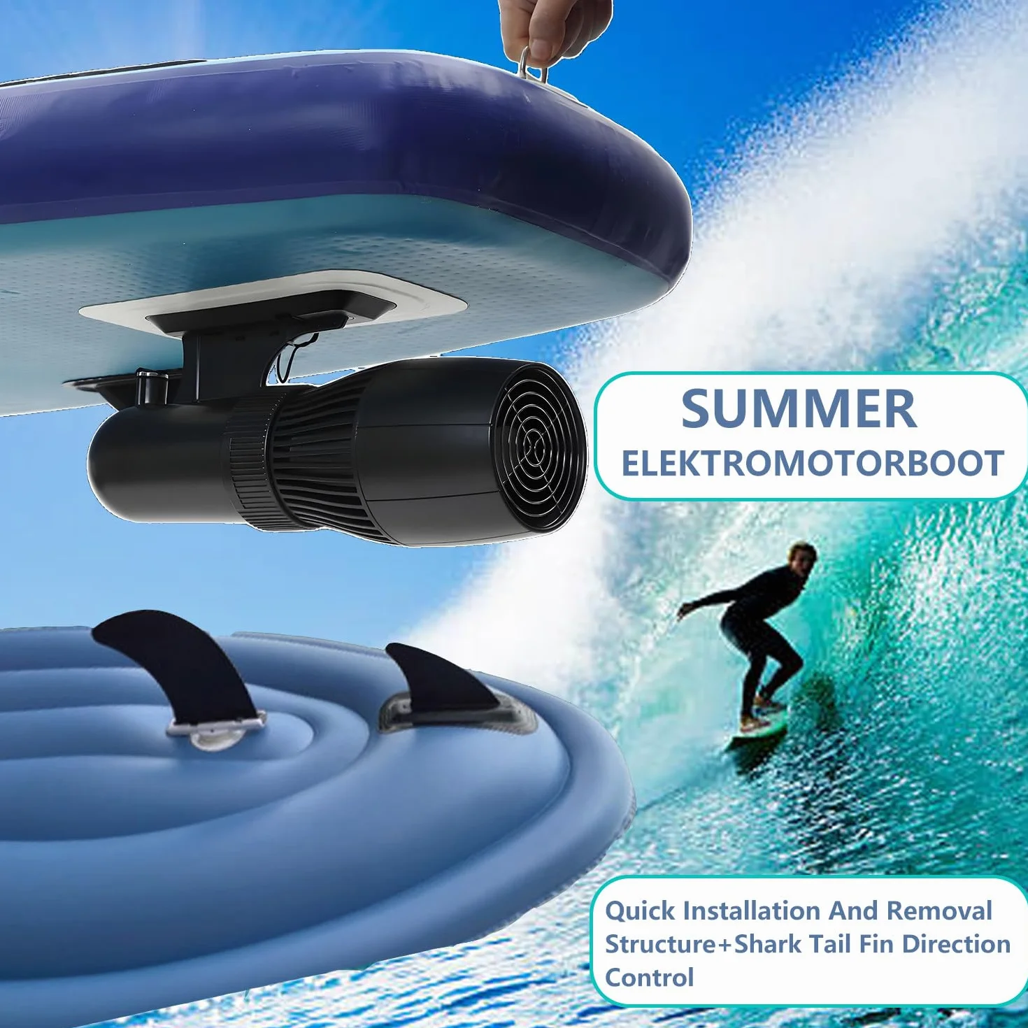 Rush Wave Surf Boat Jet Ski Set 700W 16000mAh 330 libbre Sport Acquatici Piscina Mare