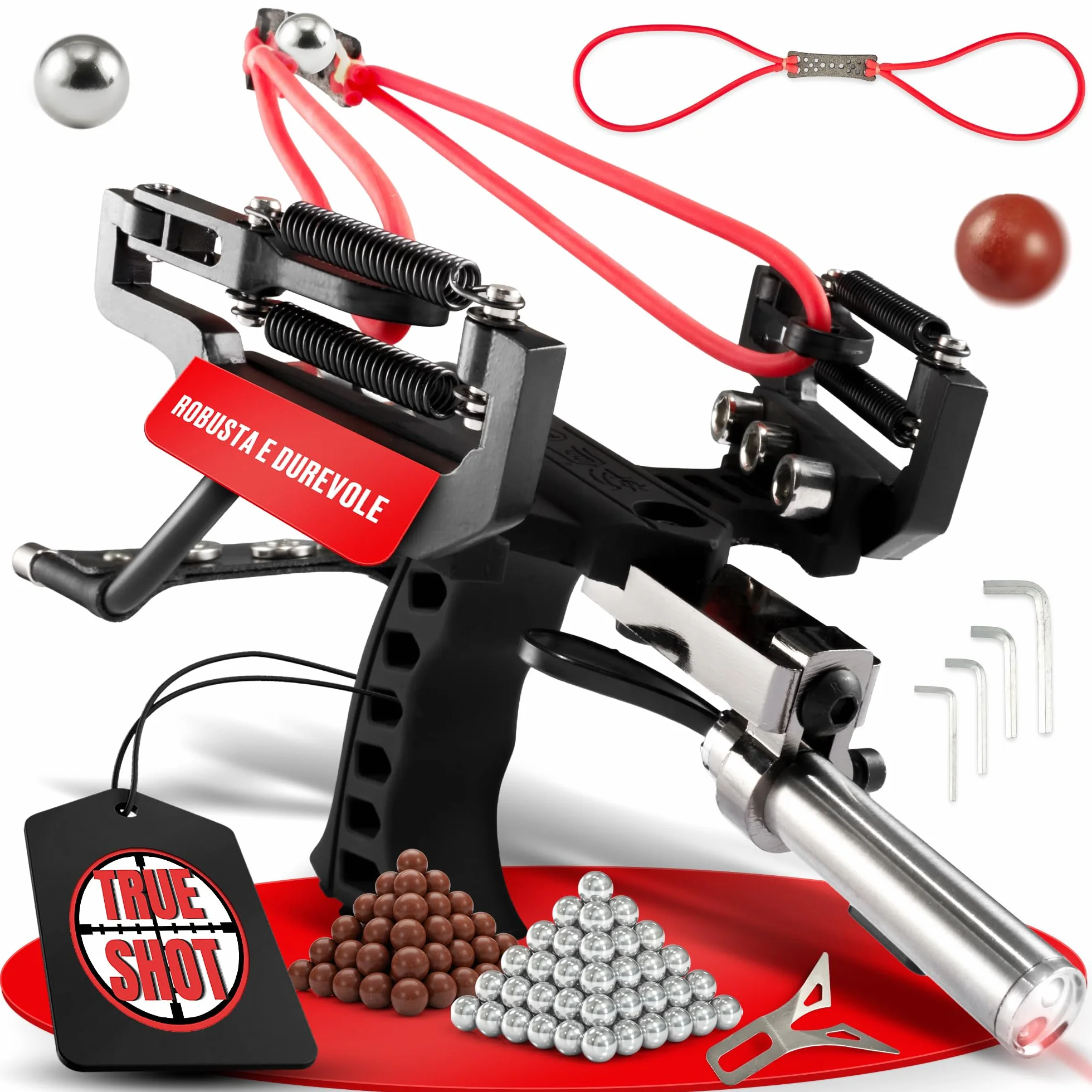 Set Completo da Caccia Professionale da Tiro - Kit Sportivo di Precisione con Elastico Rinforzato