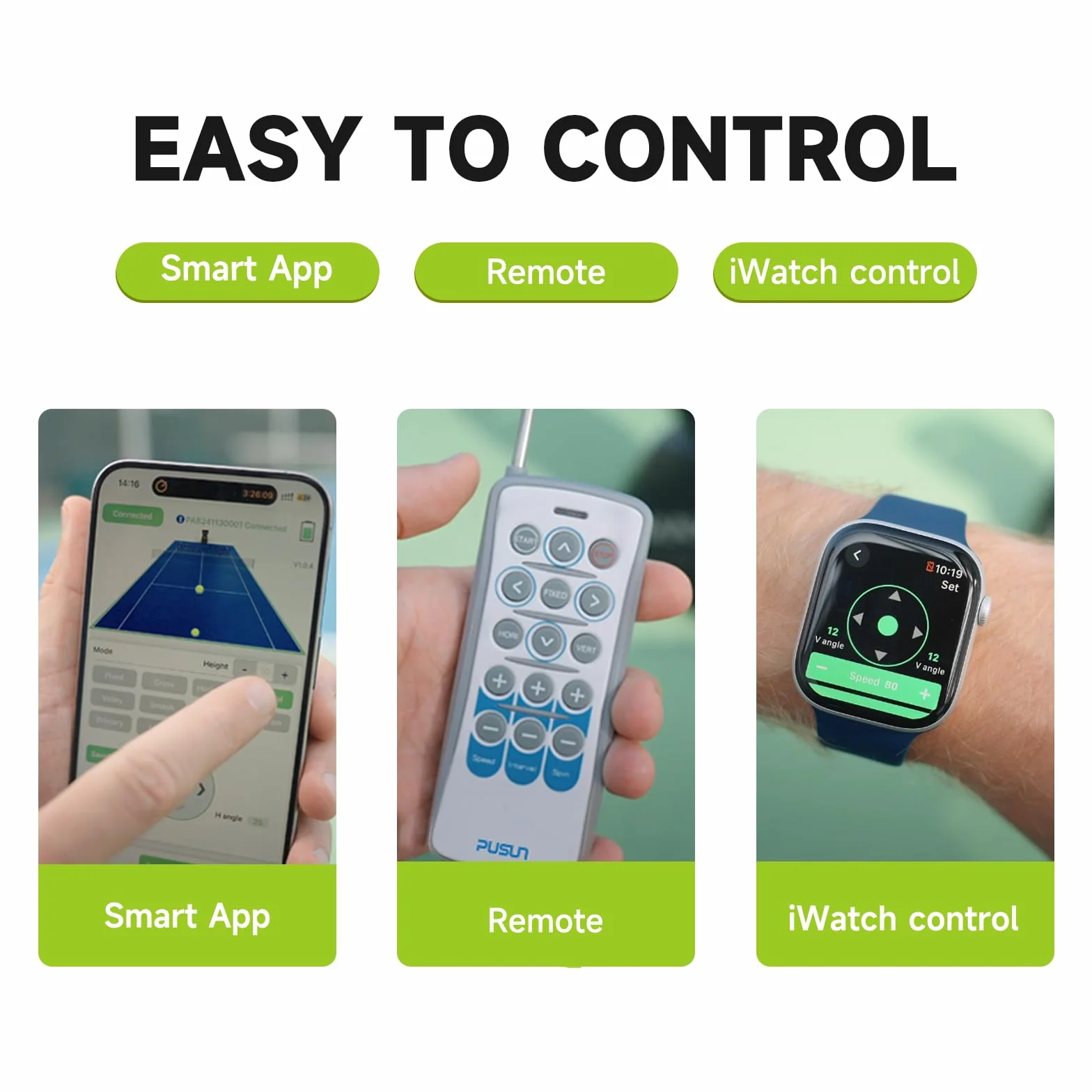 PUSUN PT-Smart Pro Macchina Lanciapalline Tennis Professionale Doppio Controllo Telecomando App Capacità 115+ Palline