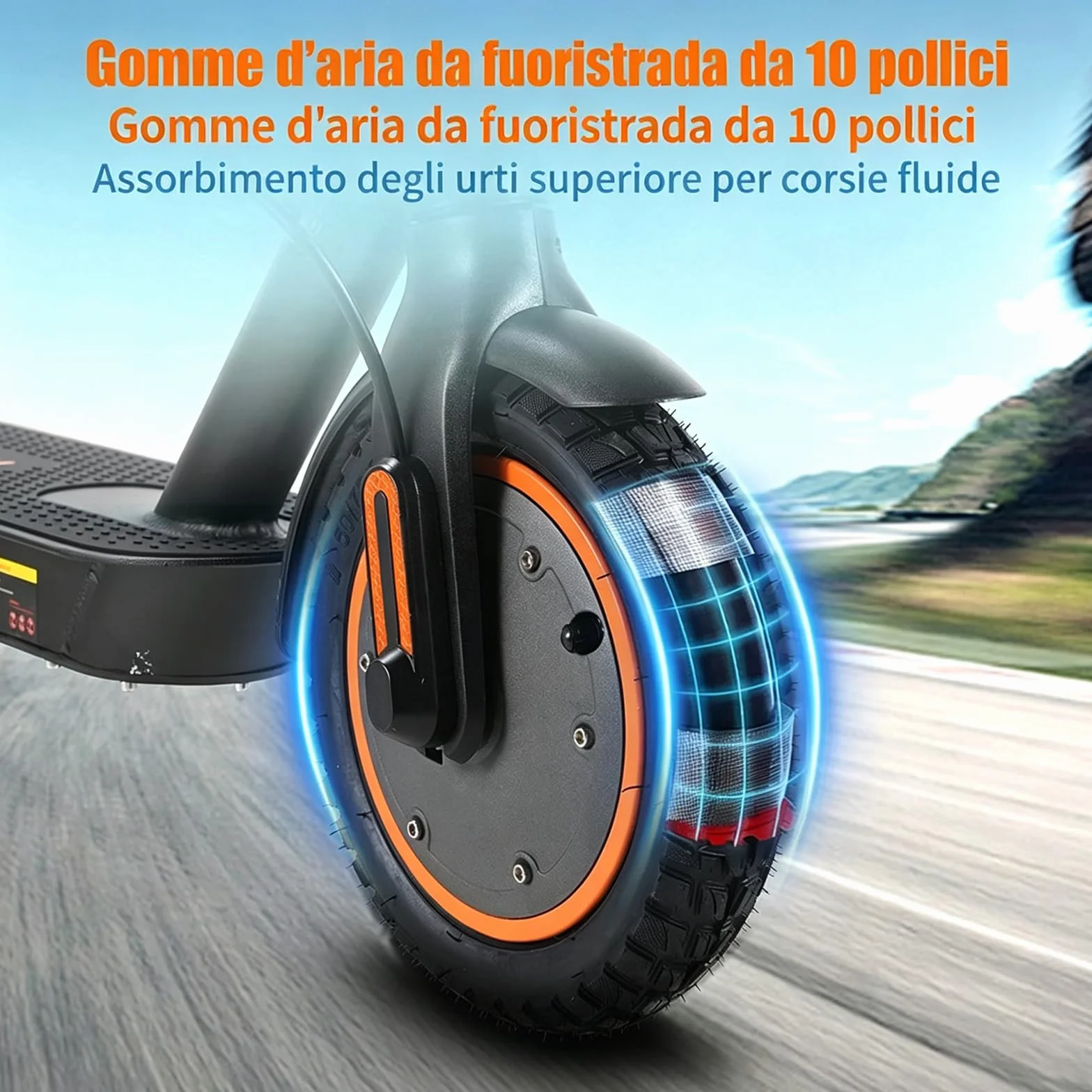 Monopattino Elettrico per Adulti Pieghevole 36V 10.4Ah 10 Pollici 100kg