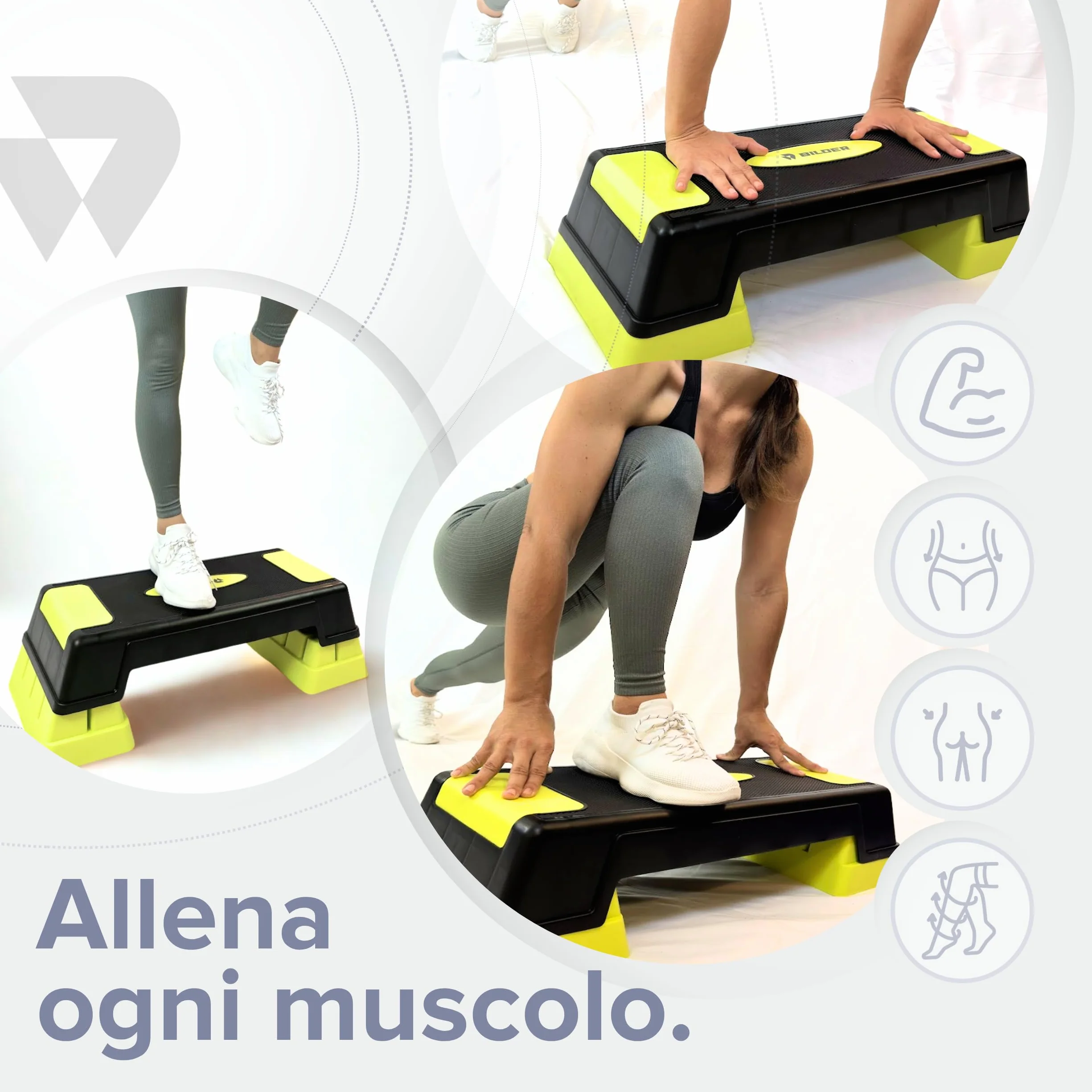 Stepper per Allenamento Aerobico e di Equilibrio, Fitness Casa Palestra Antiscivolo, Altezza Regolabile