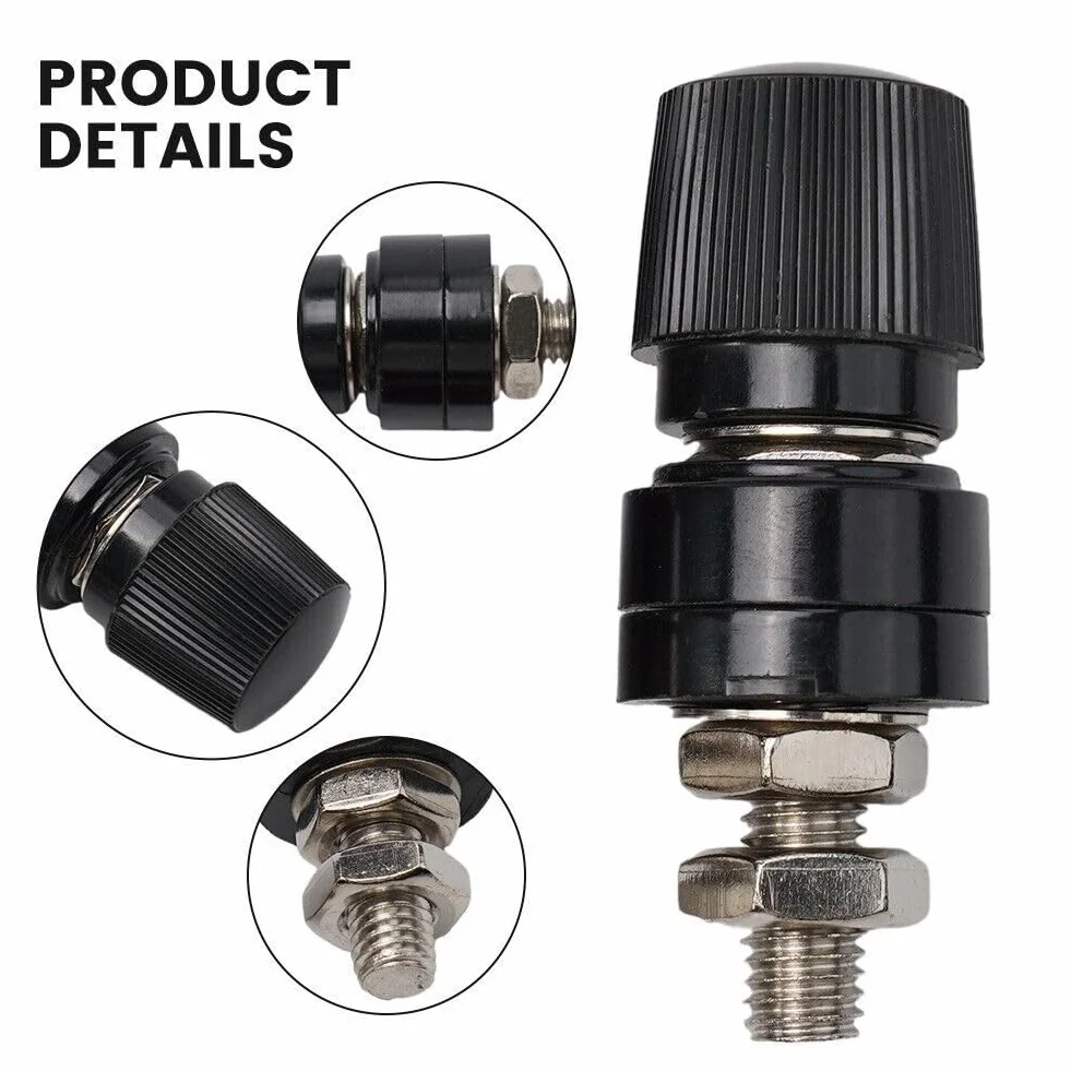 4 connettori maschio a vite 8 mm terminali in ottone isolati per batteria rosso + nero