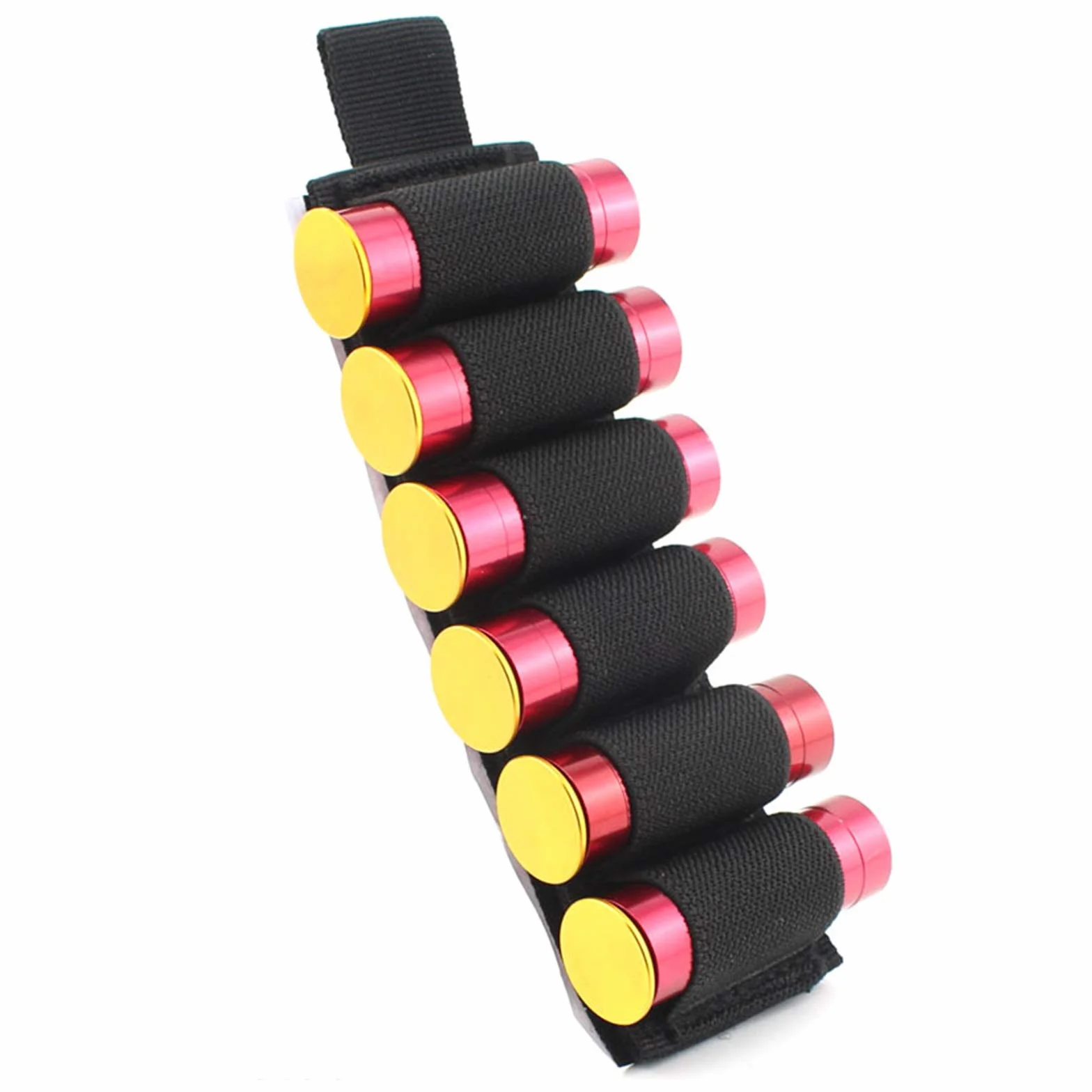 Porta cartucce tattico in Nylon 6 rotondi per fucili airsoft (Nero)