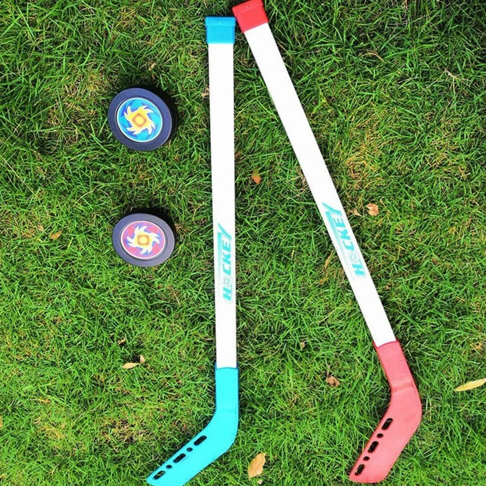 Kids Street Hockey Puck Set 70 cm 2 Bastoncini Hockey Sport Allenamento Junior per Bambini