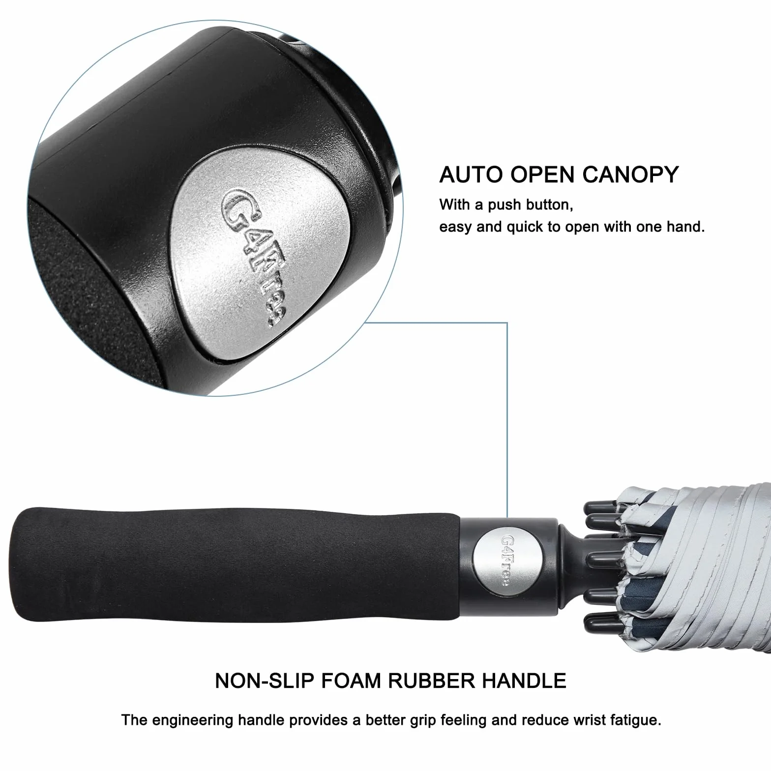 G4Free 47-68 Pollici Golf Ombrello Auto Aperto Antivento Doppio Canopy