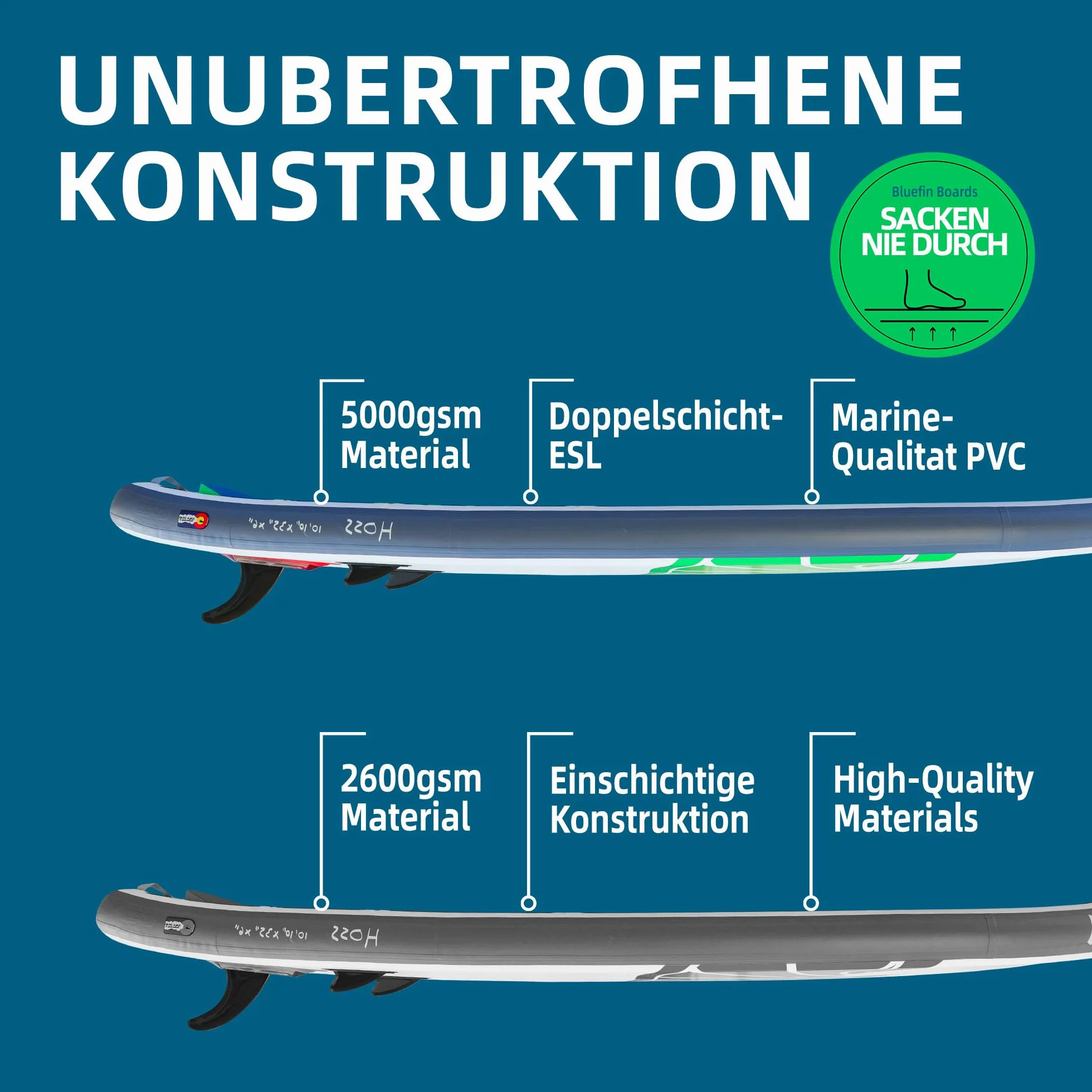 Hala 10.10' Sup Gonfiabile Tavola con Sistema US FIN PRO, Design Tail Kicker