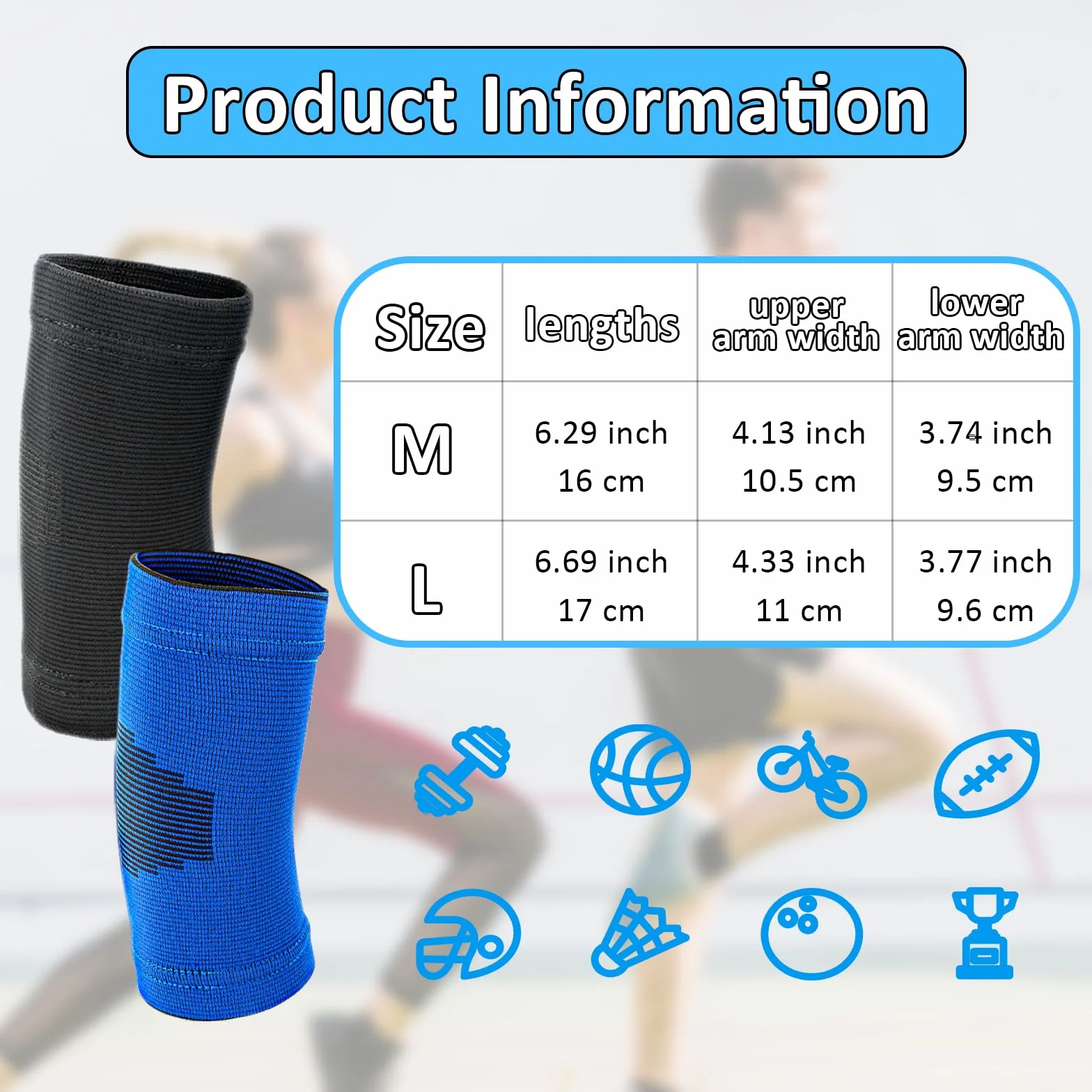 Sibba 2 Paia Gomito Bambini Compressione Palestra Braccio Traspirante Pallavolo Basket Tennis Sollevamento Pesi Sport