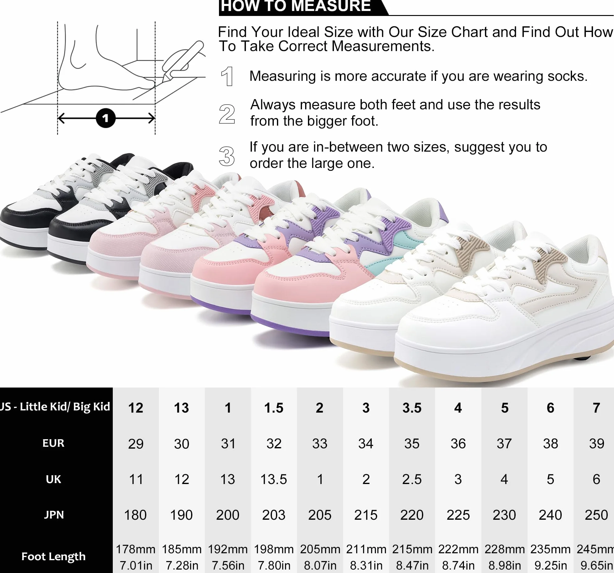 Scarpe da skate bambini con ruote staccabili