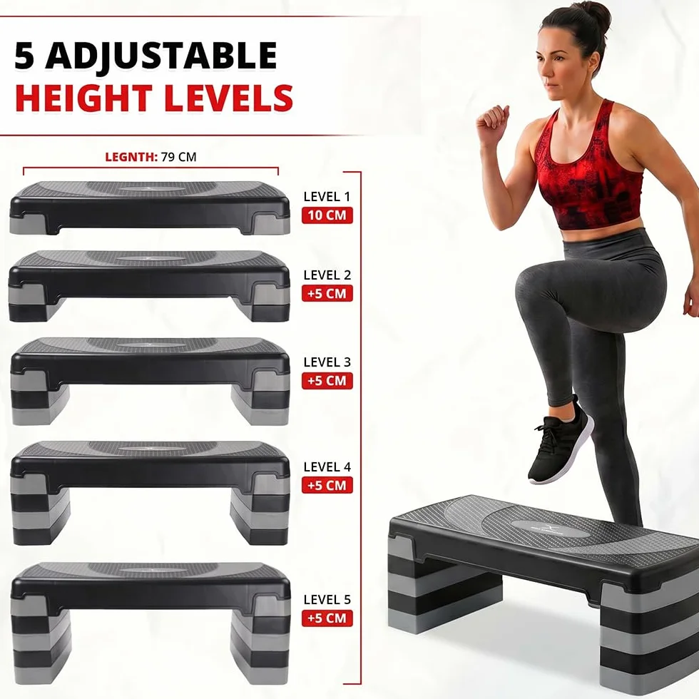 Passi aerobici multi-livello regolabili 2-5 livelli per palestra cardio pilates