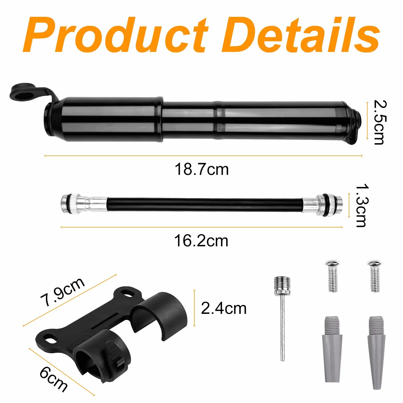 Pompa per Bicicletta 120 PSI Portatile Schrader Presta Valvola Mini Pump Bici con Supporto Telaio