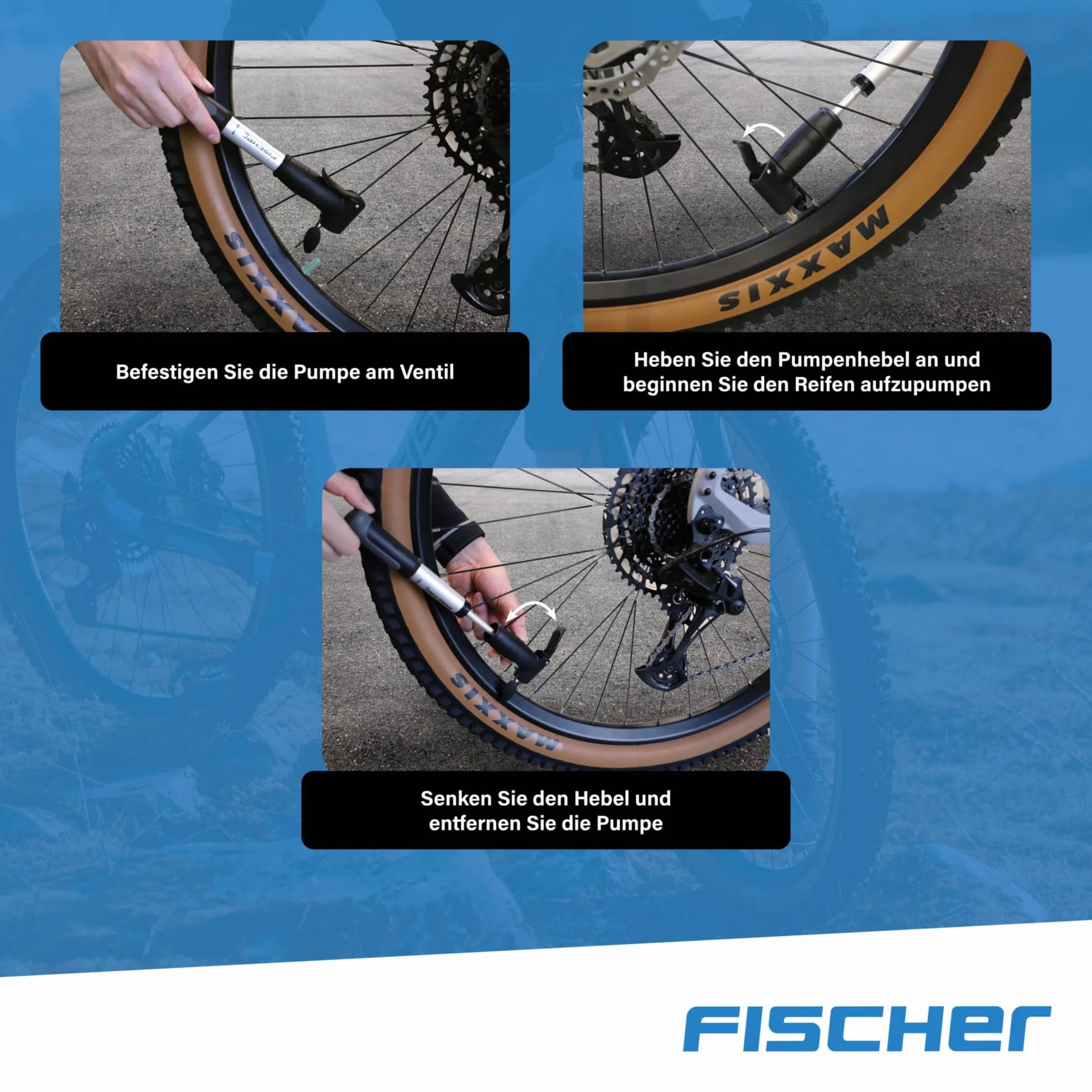 Fischer Mini-Pompa Alluminio Doppia Corsa Treppiedi Argento 85573