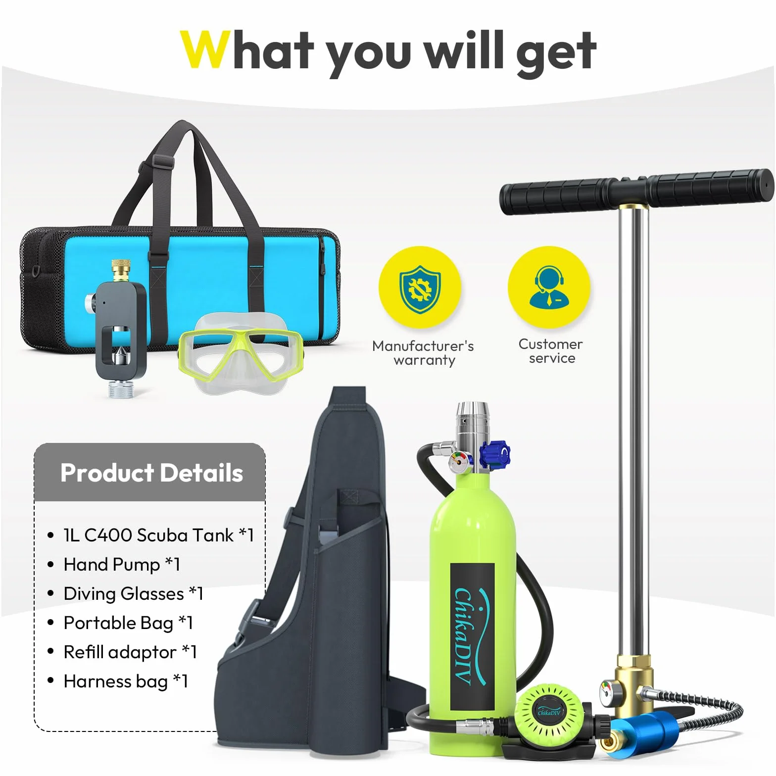 Bombola Sub Portatile Mini Bombola di Ossigeno per Immersione 15-20 Min Snorkeling Esplorazione Subacquea