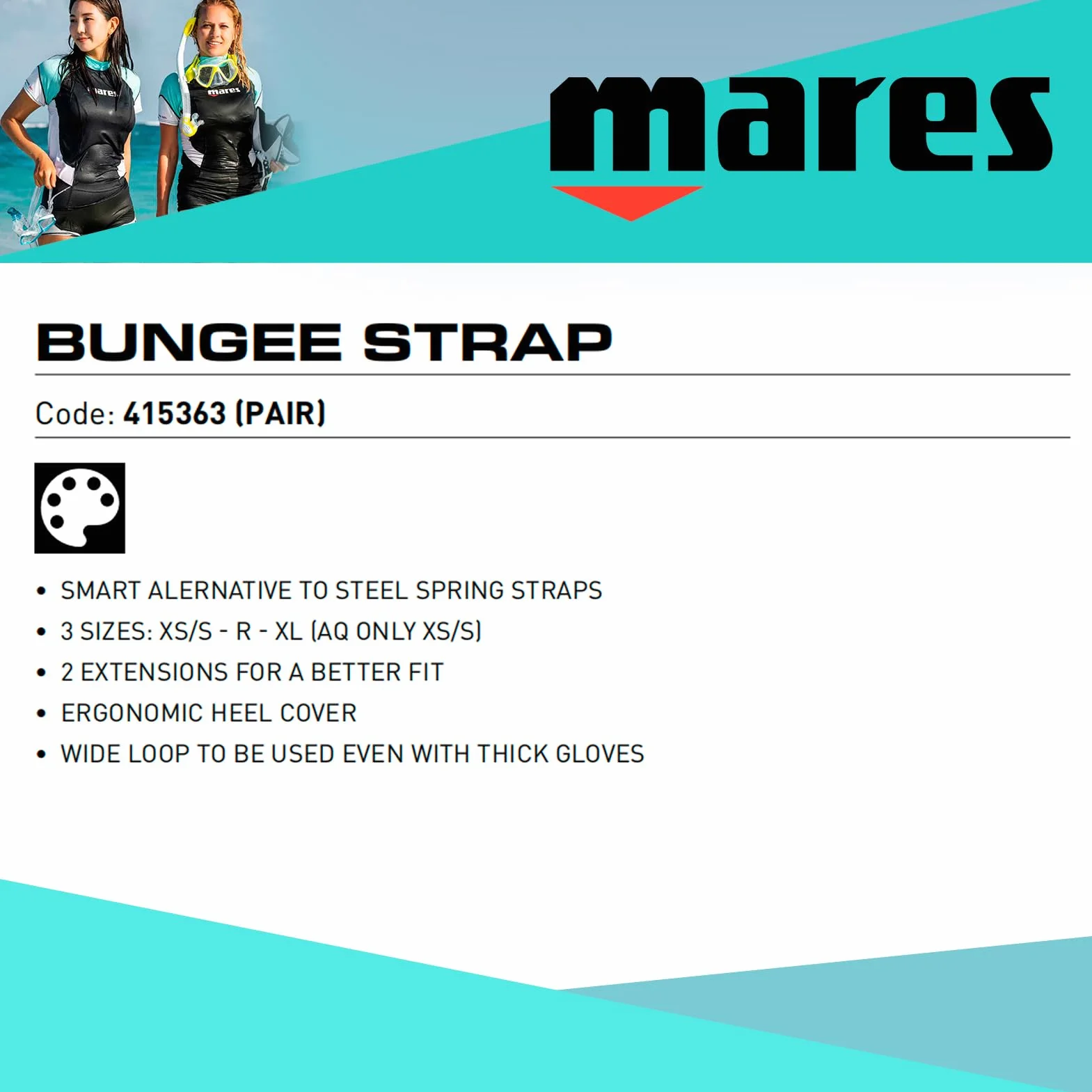 Mares Bungee Straps Cinture per Pinne Unisex Adulto