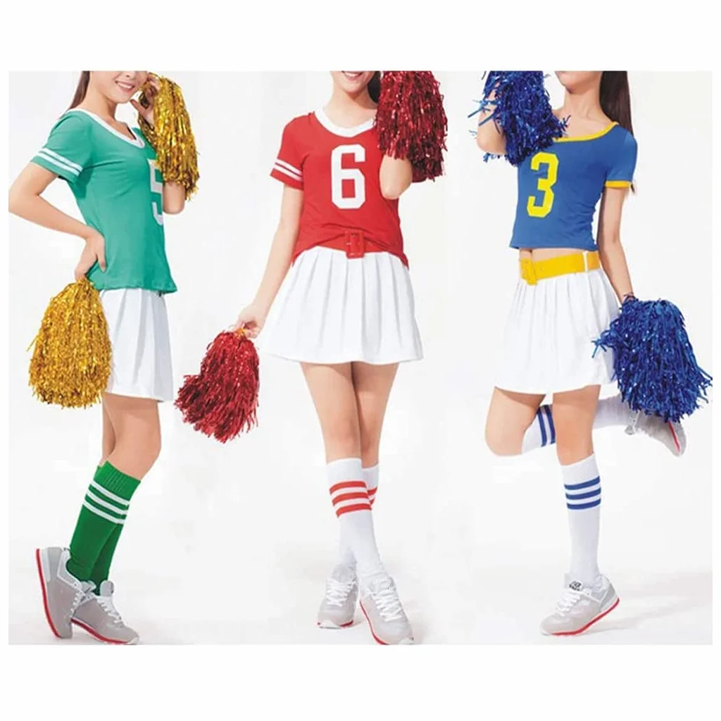 Poncho per adulti e bambini con manico rosso per cheerleader feste