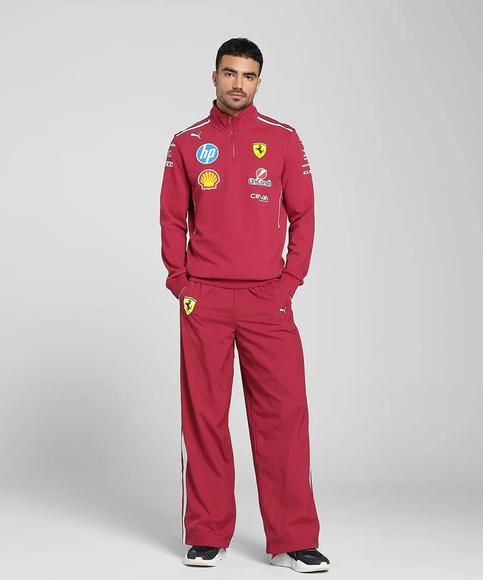 PUMA Scuderia Ferrari F1 Maglione 1/2 Zip Team 2025 Rosso