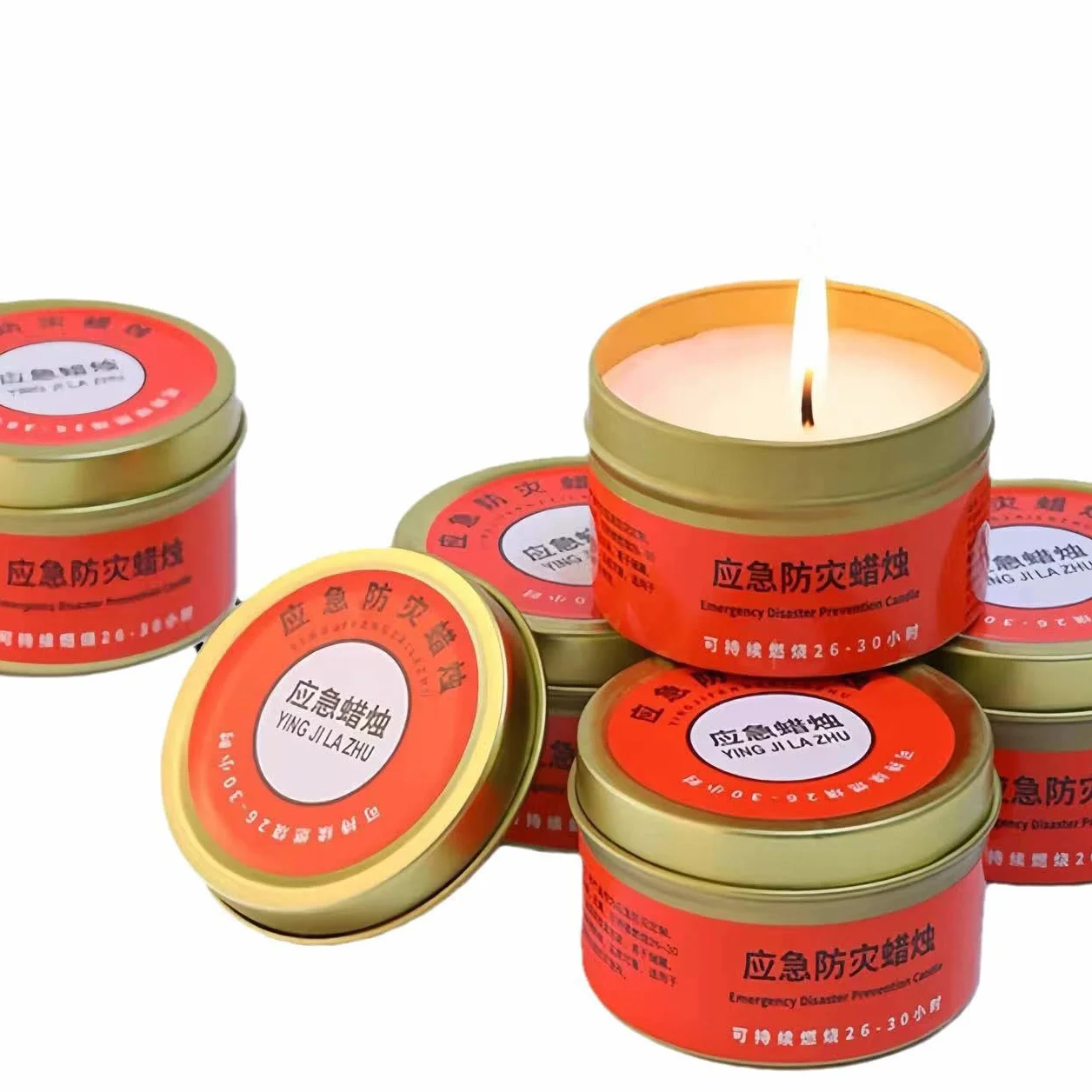 Set 5 candele sopravvivenza 30 ore illuminazione portatile campeggio
