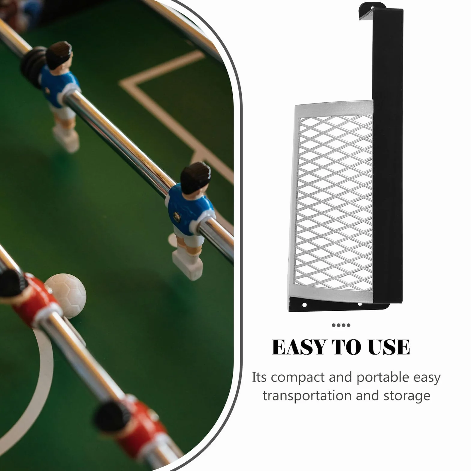 Toyvian Rete per Calcio Balilla 2 Unità Plastico Resistente Fori 116mm Portatile