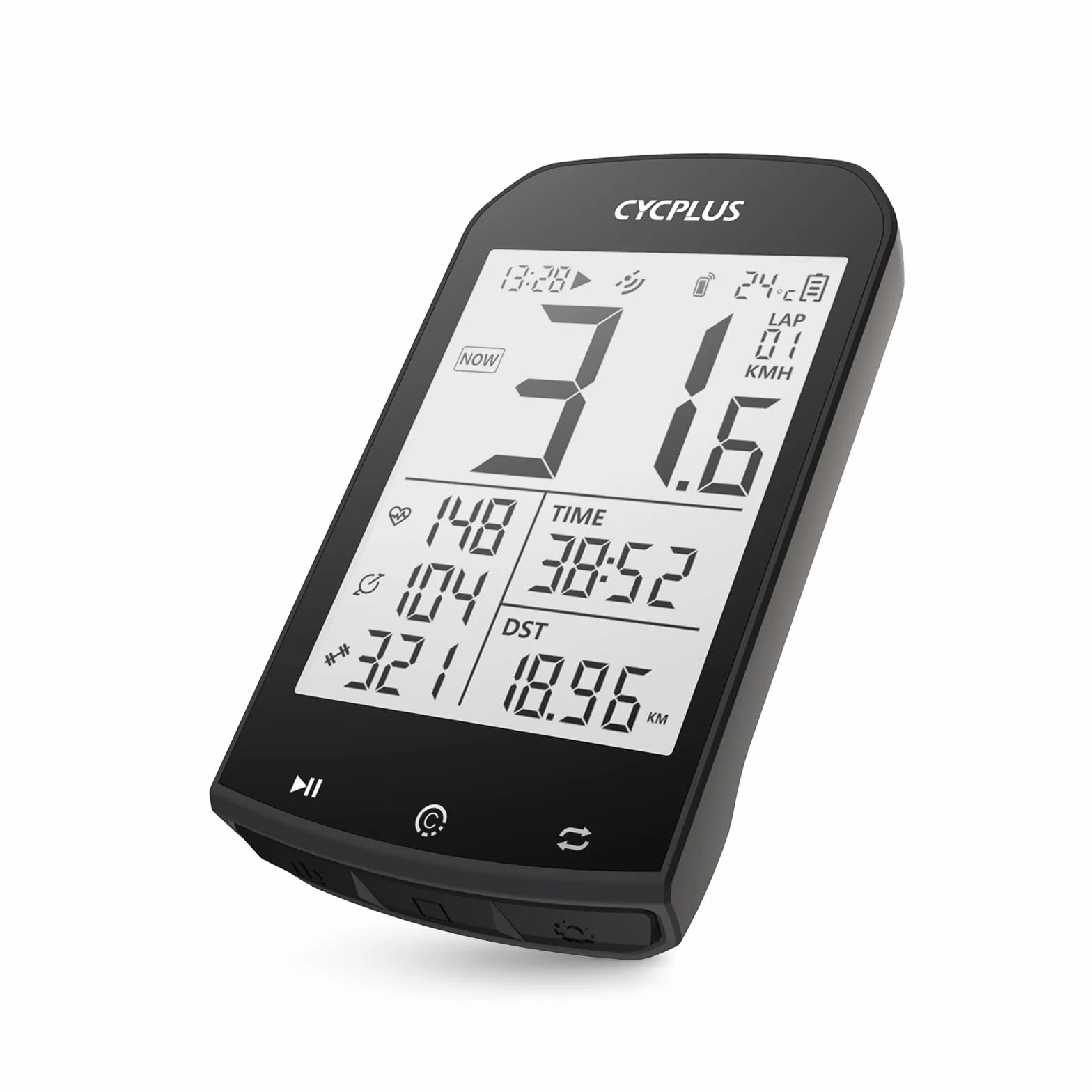 CYCPLUS Tachimetro GPS per Bici Impermeabile ANT+ Wireless Bluetooth Display LCD 2,9 Pollici