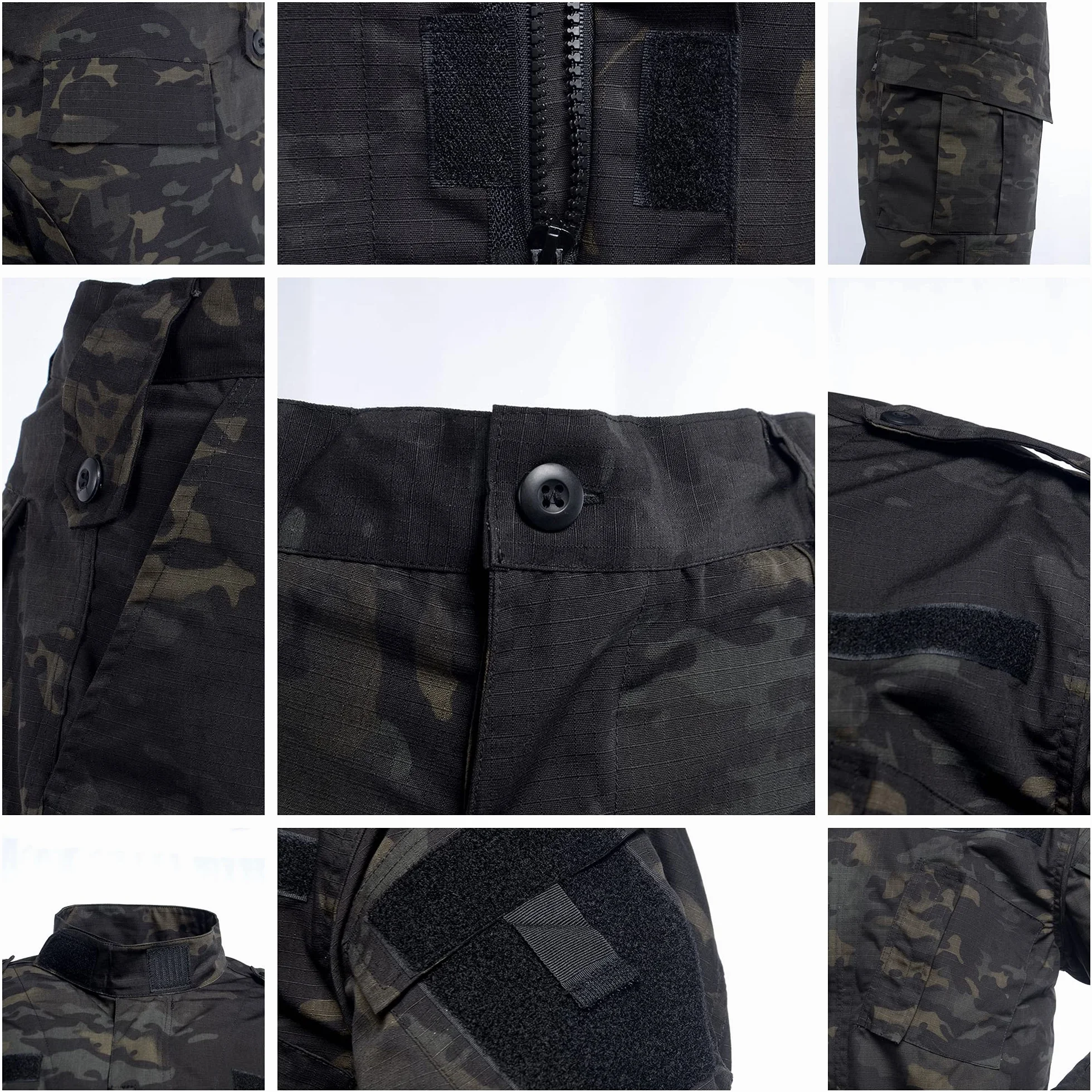 Paintball Airsoft Tactical Suit Men BDU Uniform Jacket Camo Shirt & Pants con Cintura