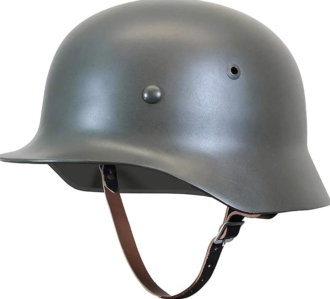 REHOOF Elmetto Tedesco in Acciaio WW2 M35, WW II Casco di Sicurezza Ad Alta Resistenza in Acciaio Tattico Militare Casco Tattico per Dimensioni della Testa 56~60 cm