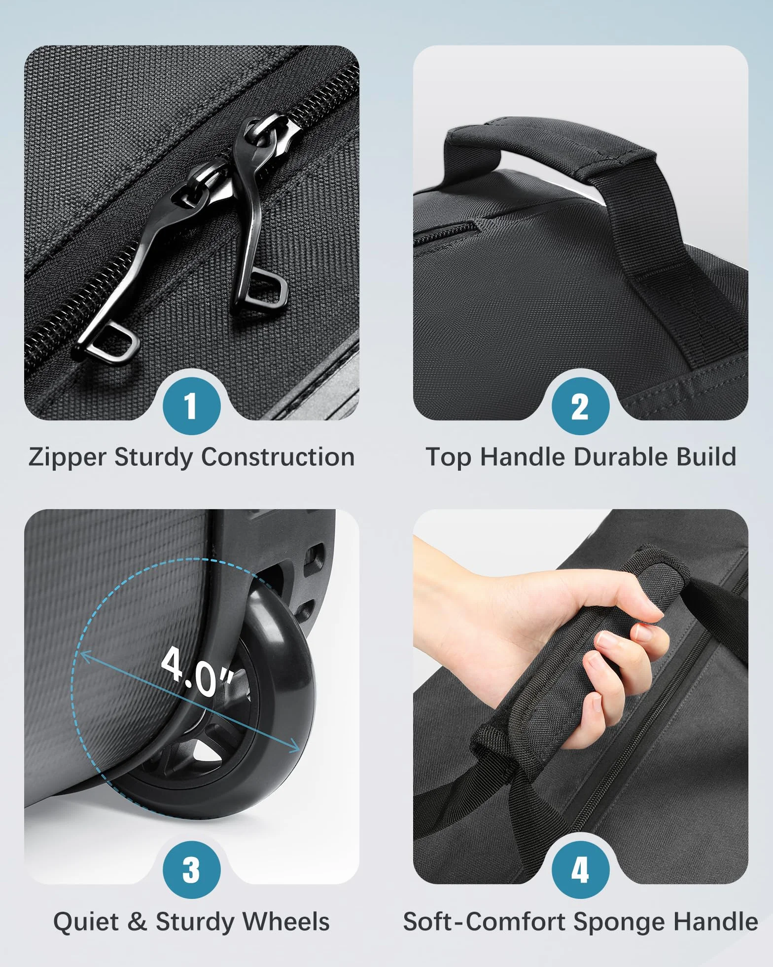 Borsa da Viaggio per Golf con Ruote Impermeabile Resistente all'Usura Oxford Custodia Imbottita per Mazze