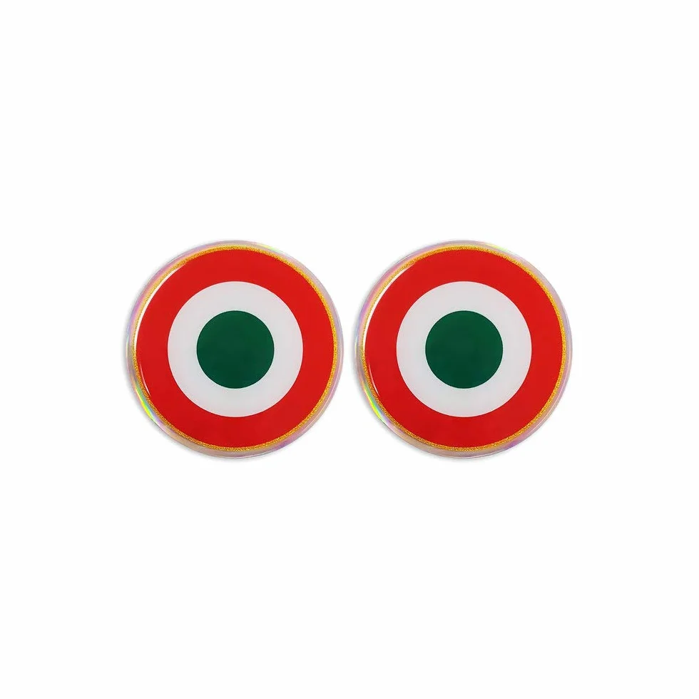 4R Quattroerre.it - 14122 - Adesivo Coccarda Italia 3D, 2 Pezzi, Diametro 21 mm