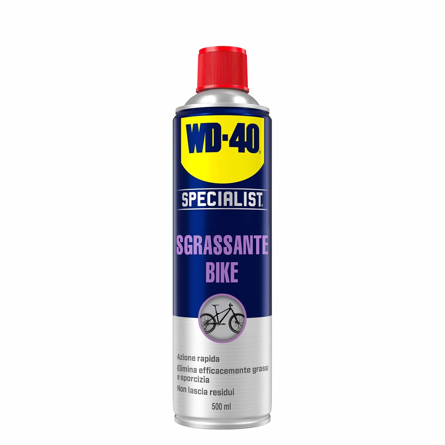 WD-40 Sgrassante Bike Spray 500ml - Rimuove grasso e sporco per catena bici e deragliatori